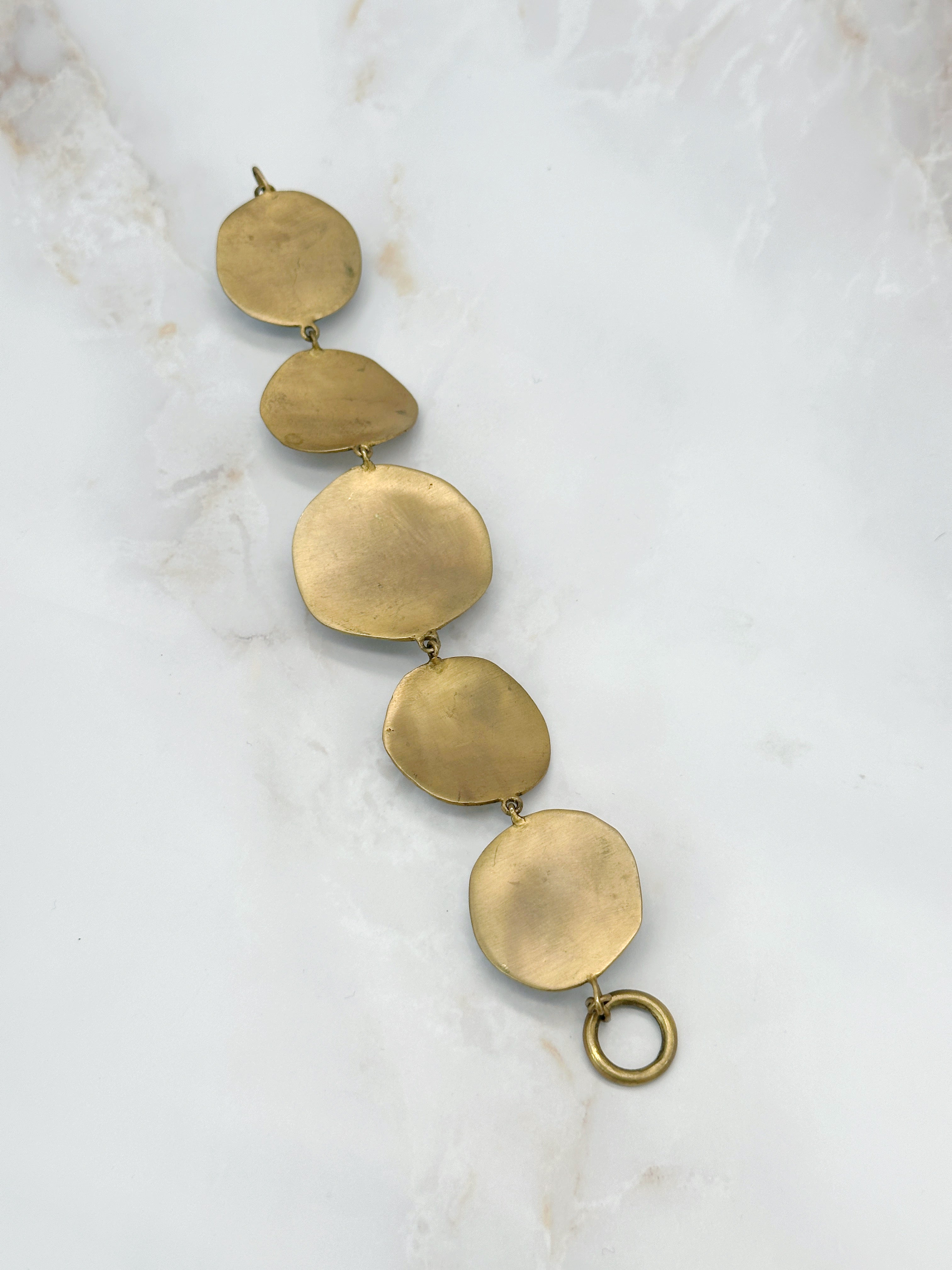 Vintage Statement-Armband mit türkisen Glas-Cabochons