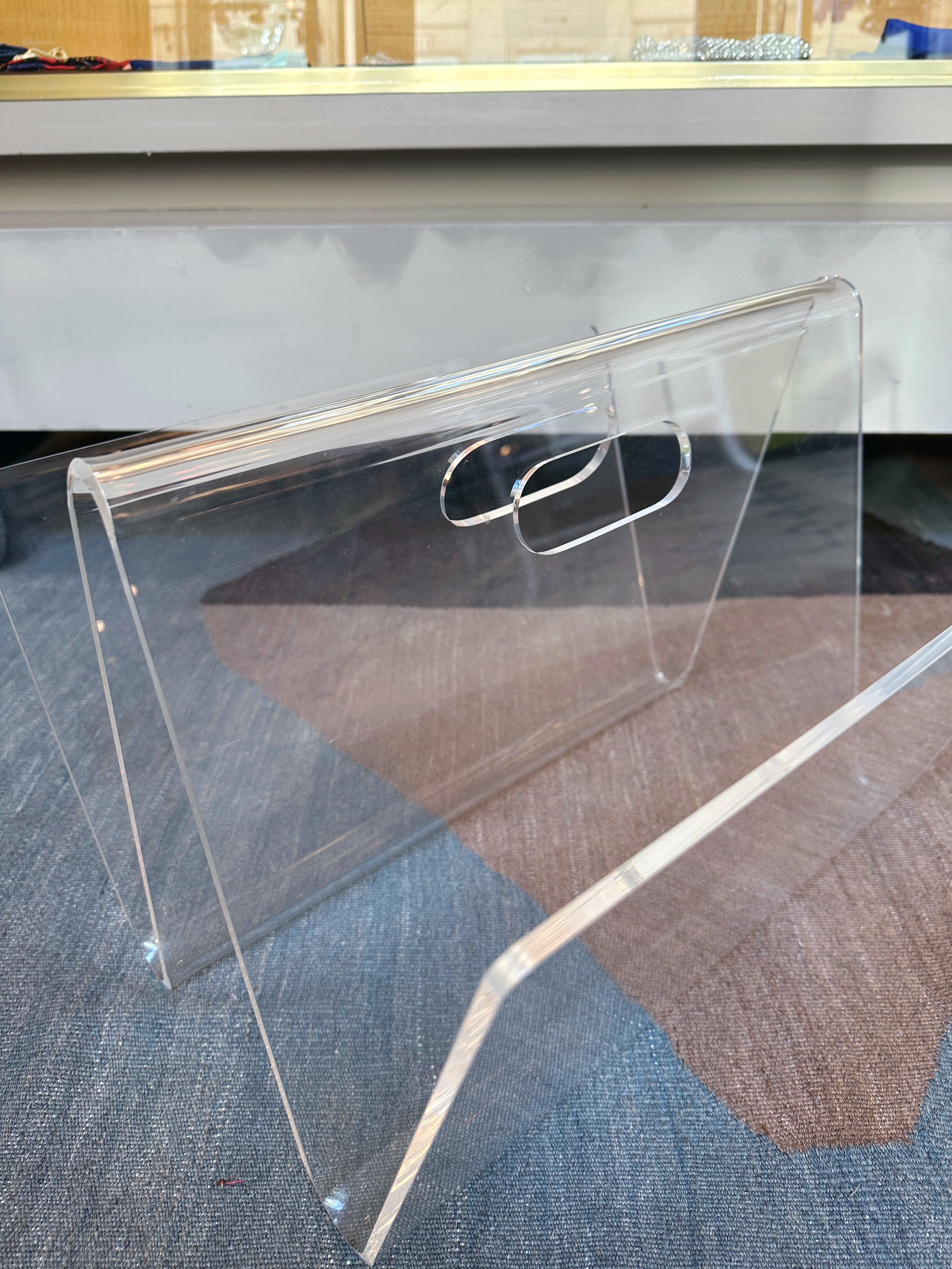 Vintage Zeitungsständer Plexiglas