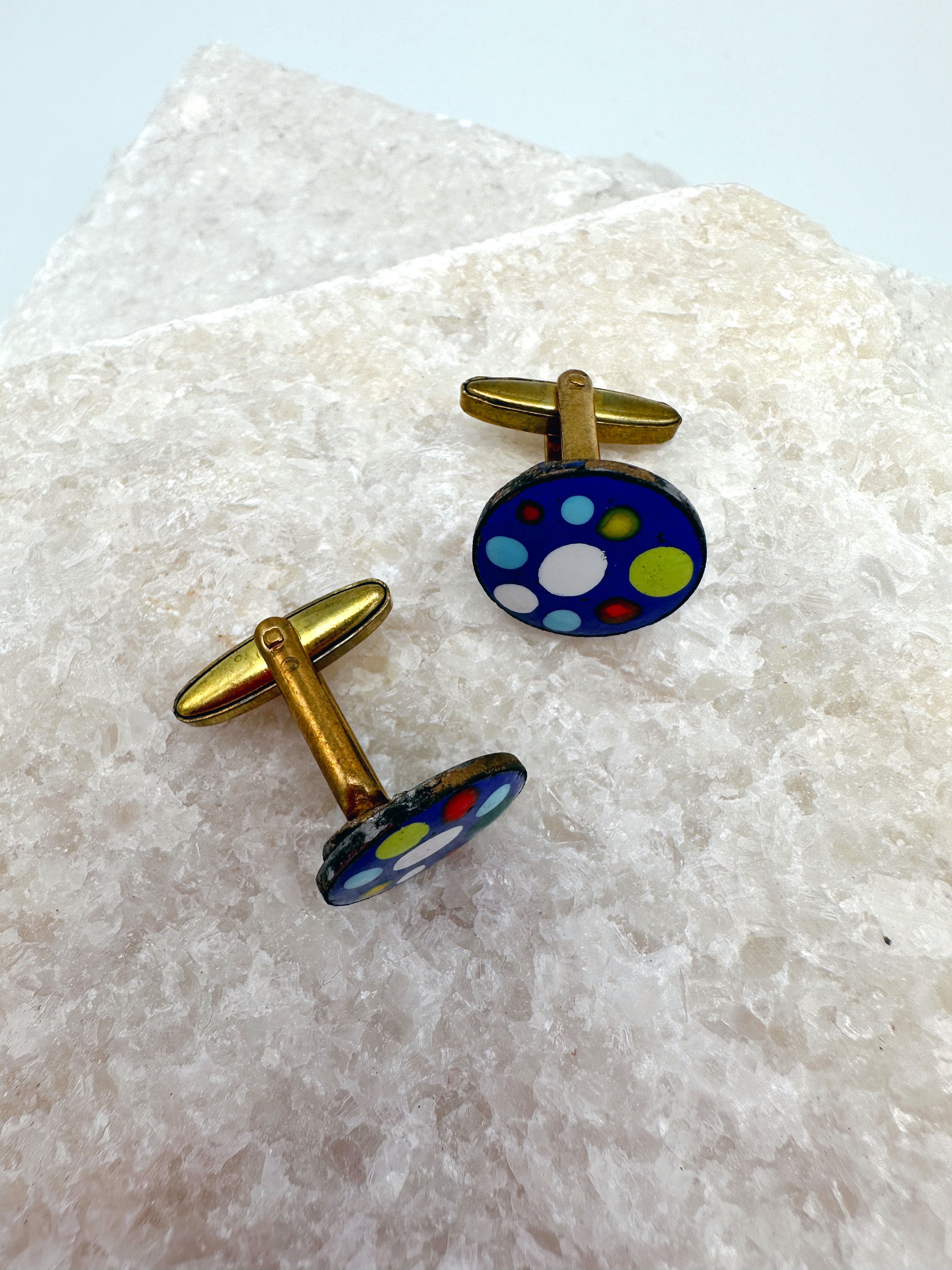 Colorful enamel cuffs