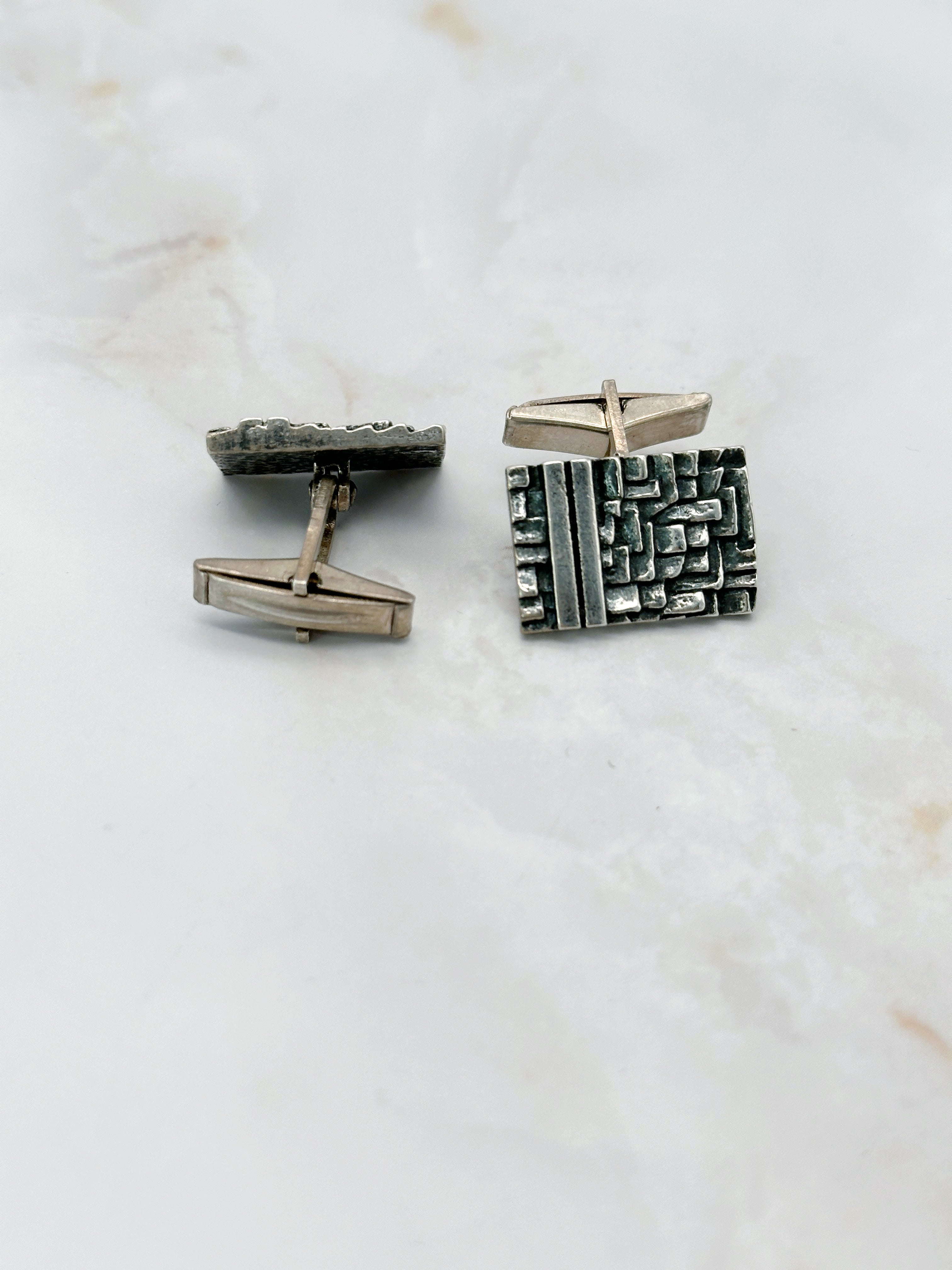Cufflinks made of 800 silver, around 1960