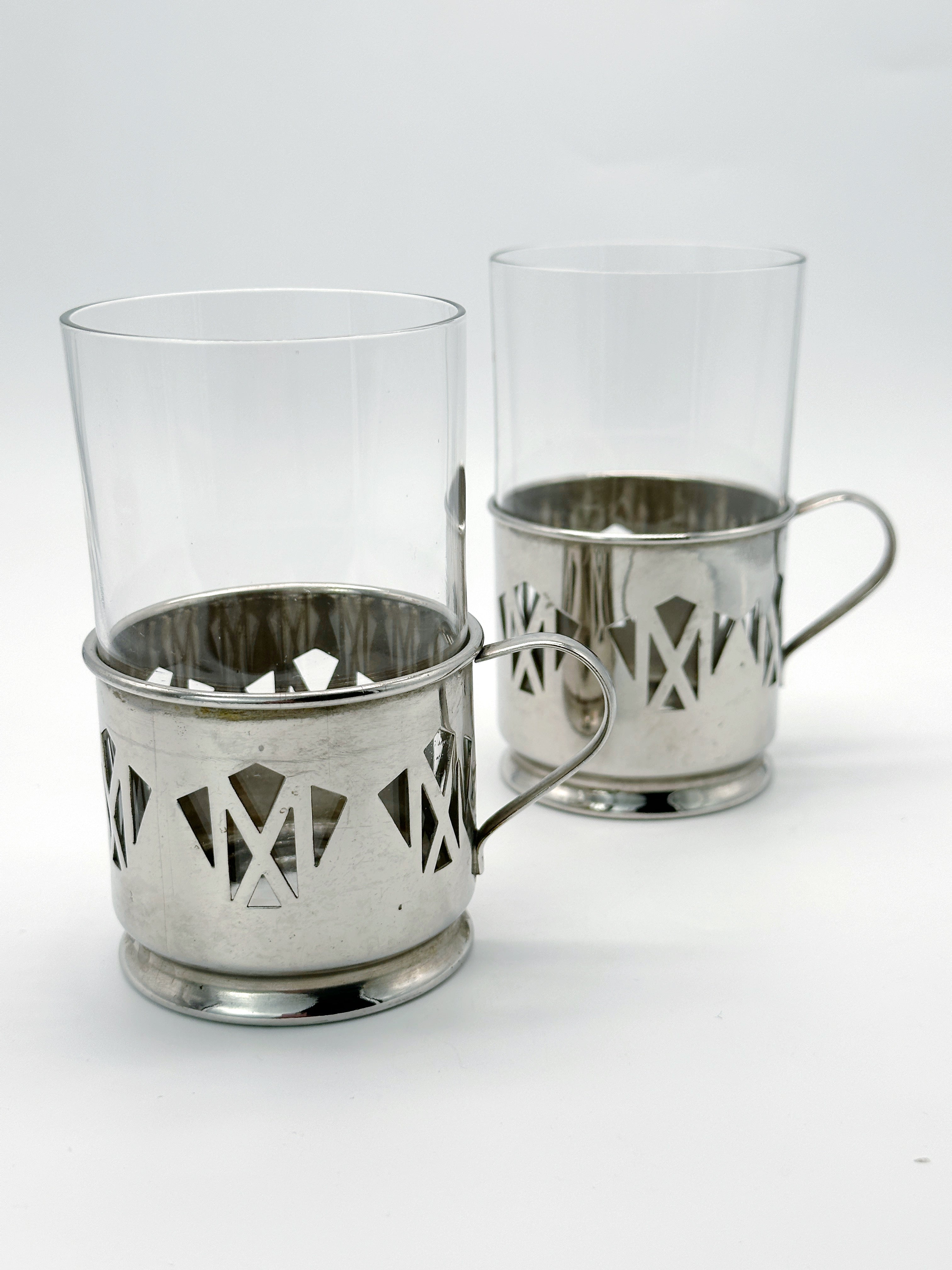 Set of 2 vintage silver-plated coffee makers