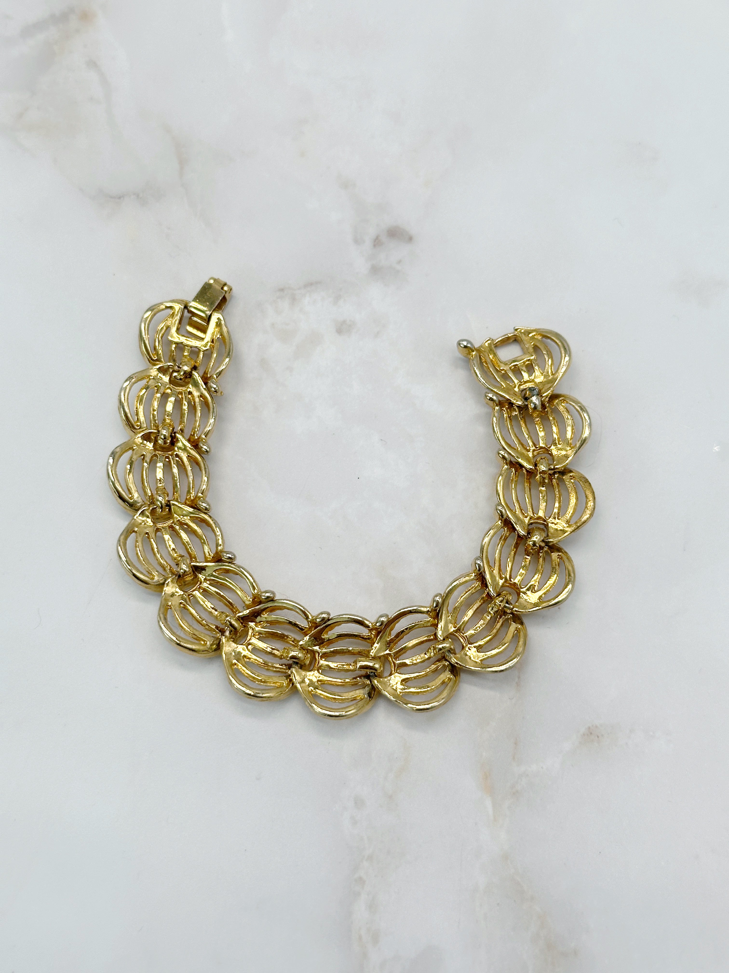 Zartes Vintage Gliederarmband Vergoldet