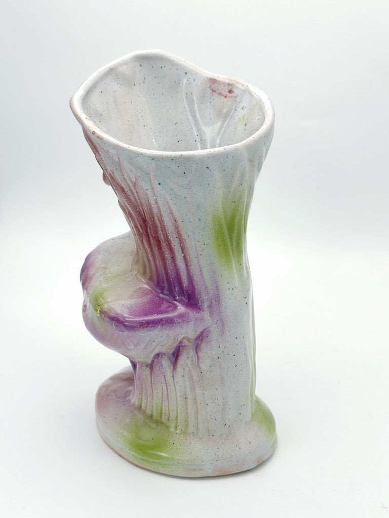 Vintage Vase mit Flamingo-Motiv