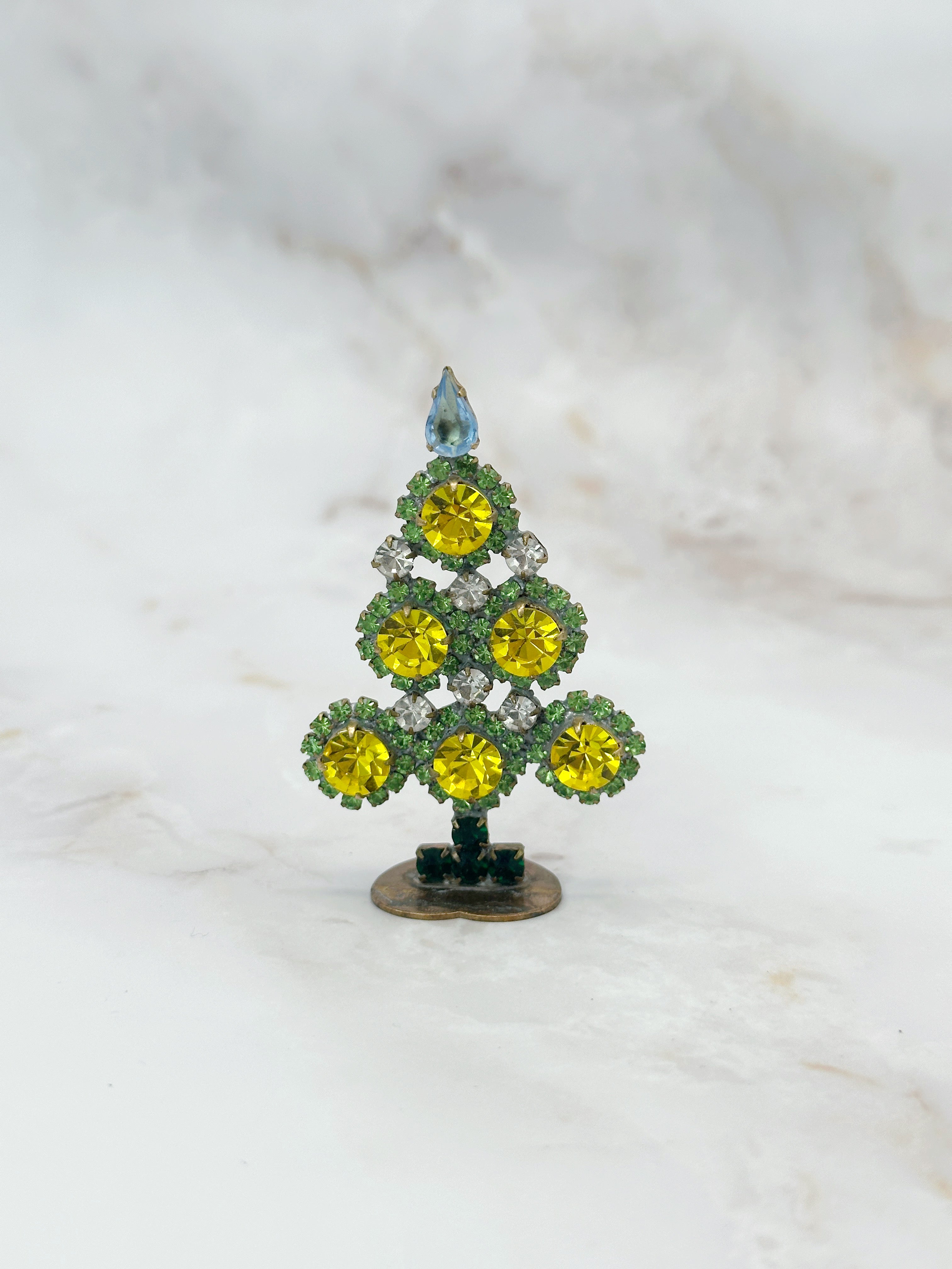 Zierlicher Gablonzer Mini-Christbaum aus Strass