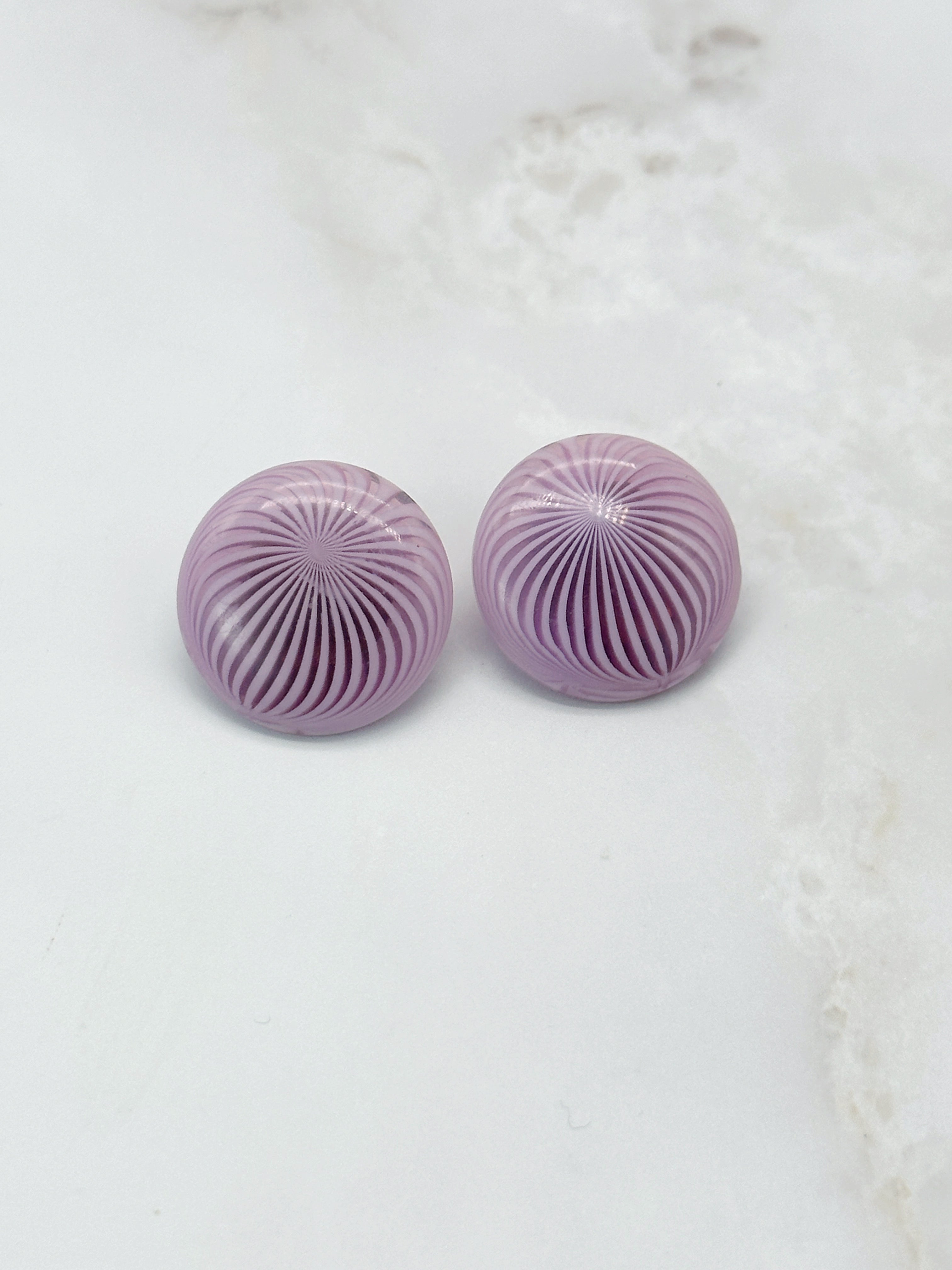 Vintage Ohrclips Kunststoff Rosa Lila