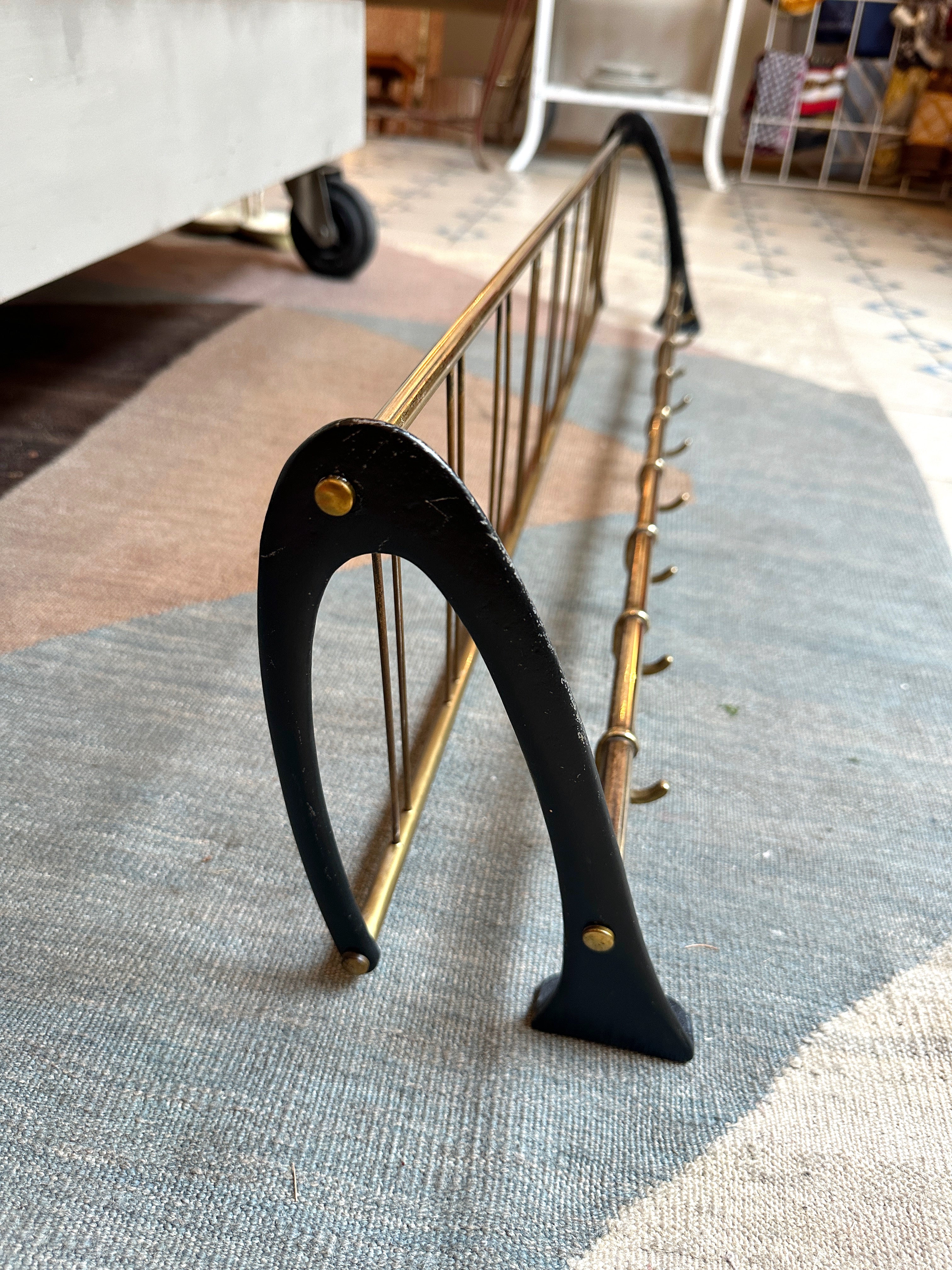 Midcentury brass coat rack