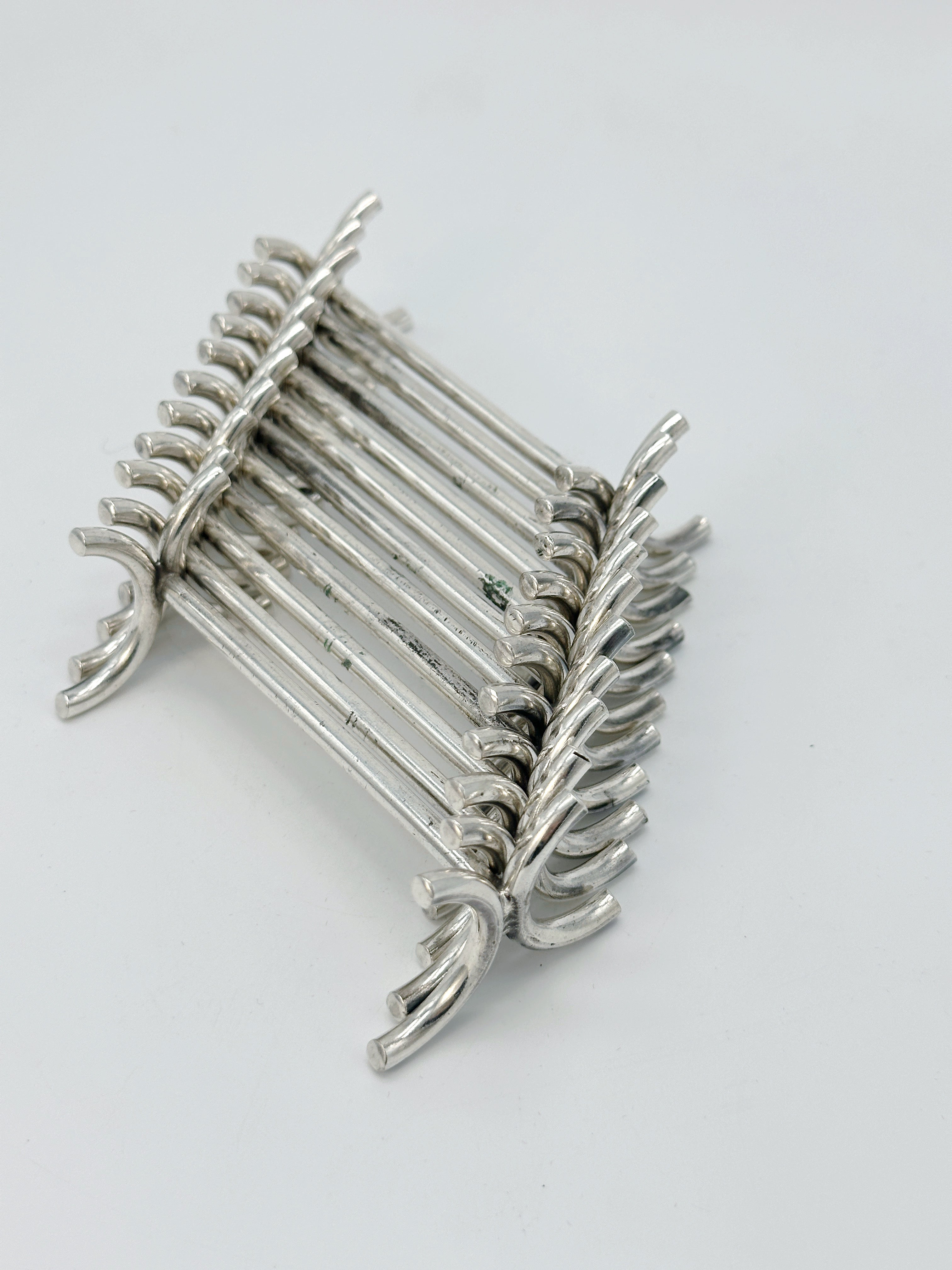 Set of 12 Art Deco knife rests, silver-plated