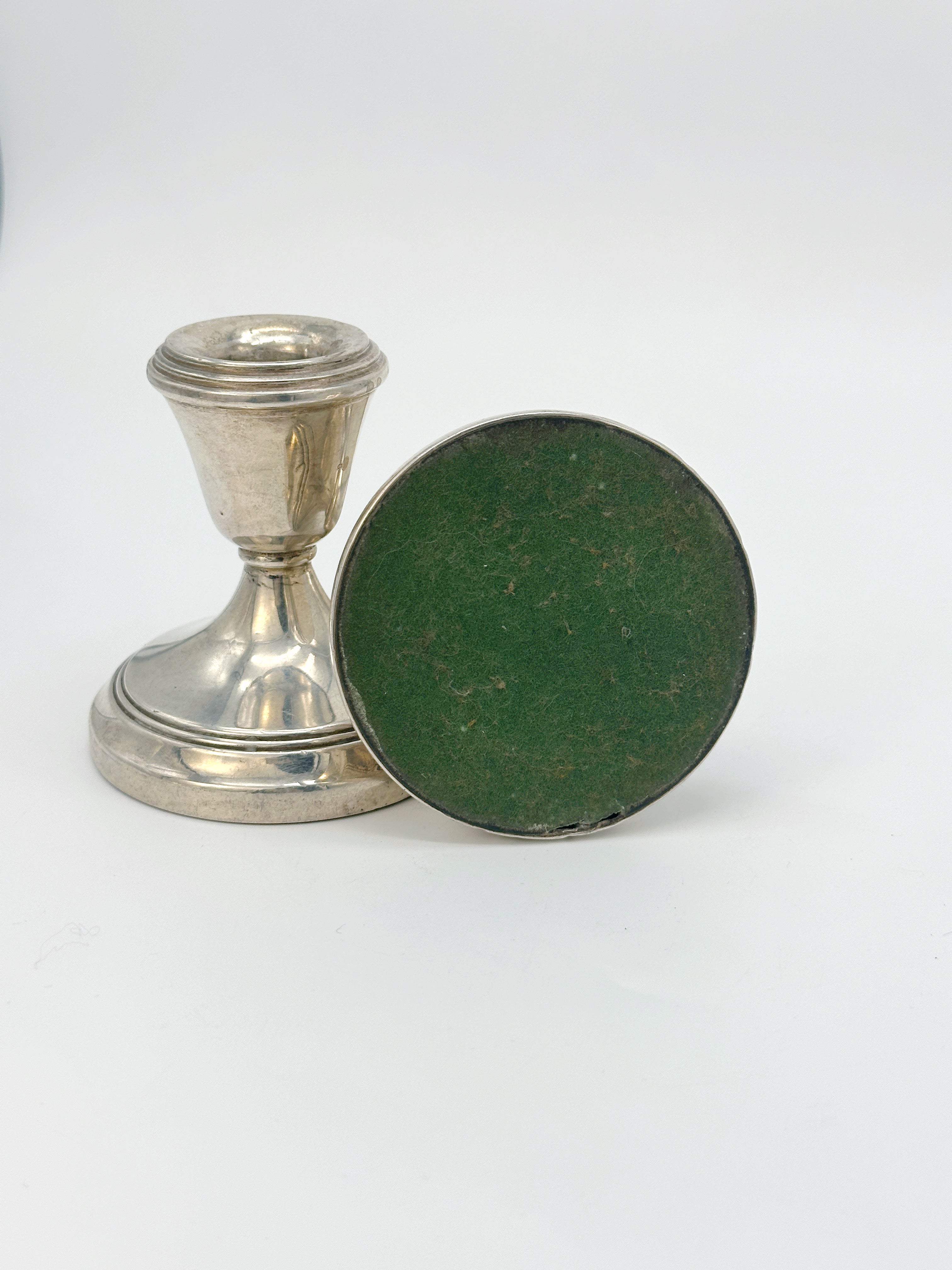 Pair of vintage silver candlesticks, England 1972