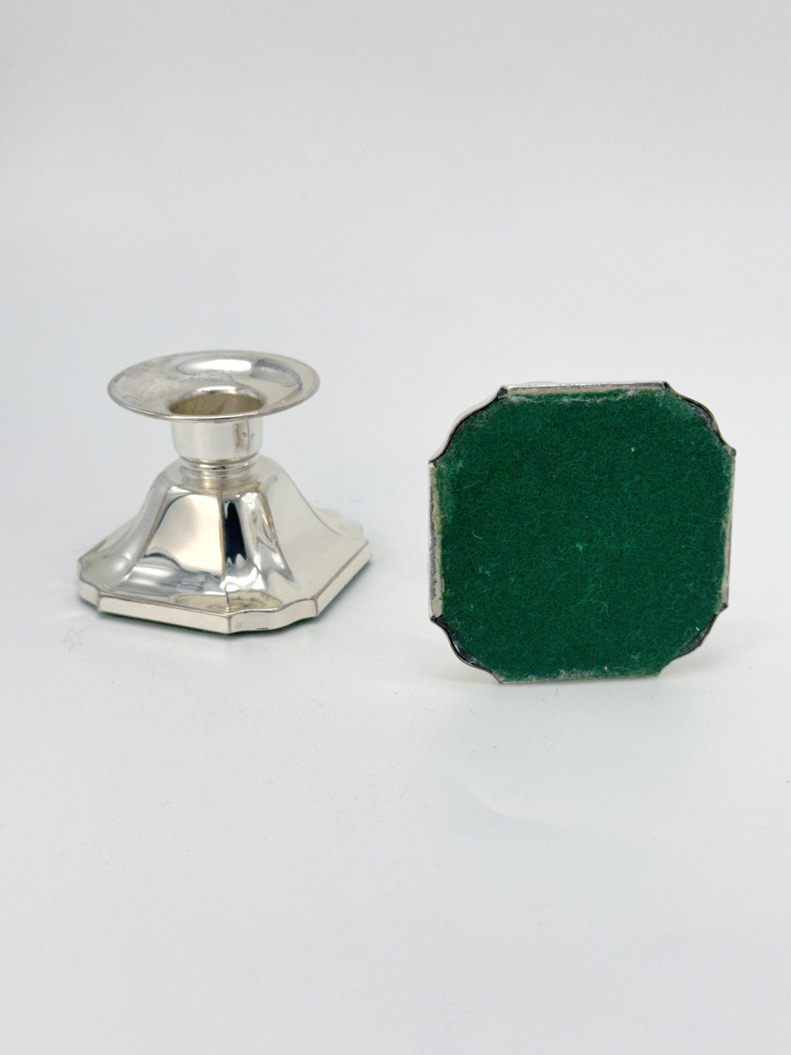 Pair of vintage candlesticks in silver, Germany around 1950