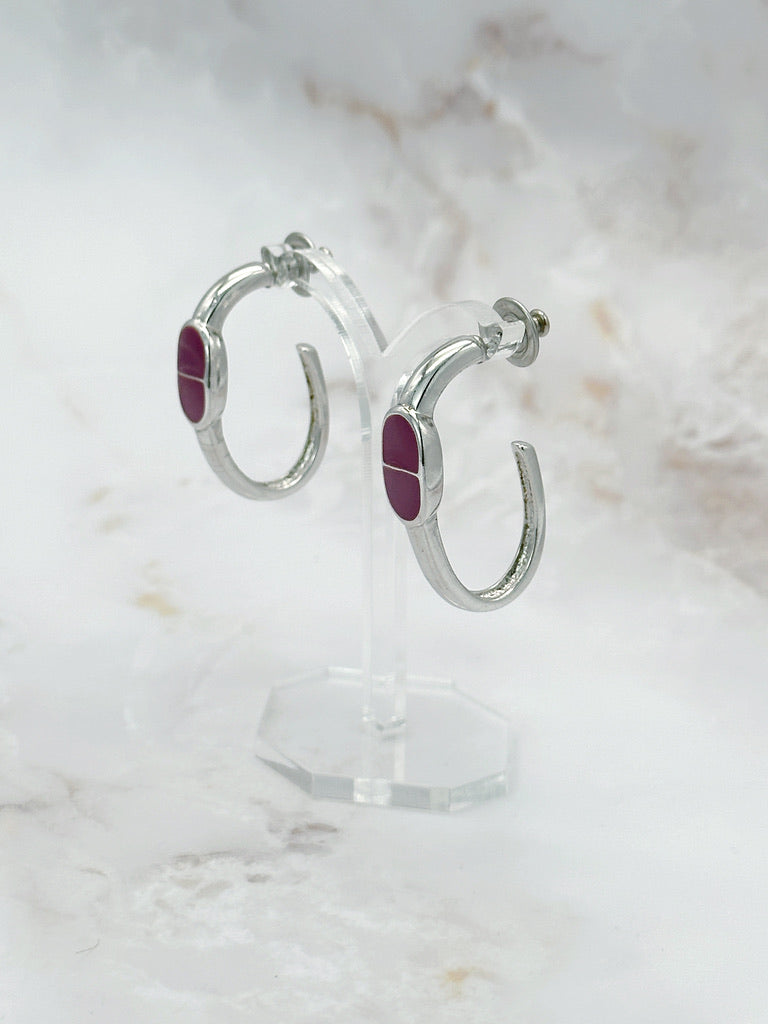 Ausgefallene Vintage Creolen mit Emaille