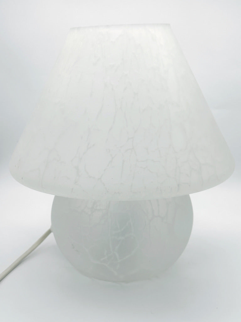 Vintage mushroom lamp made of white frosted glass – Kunsthandel