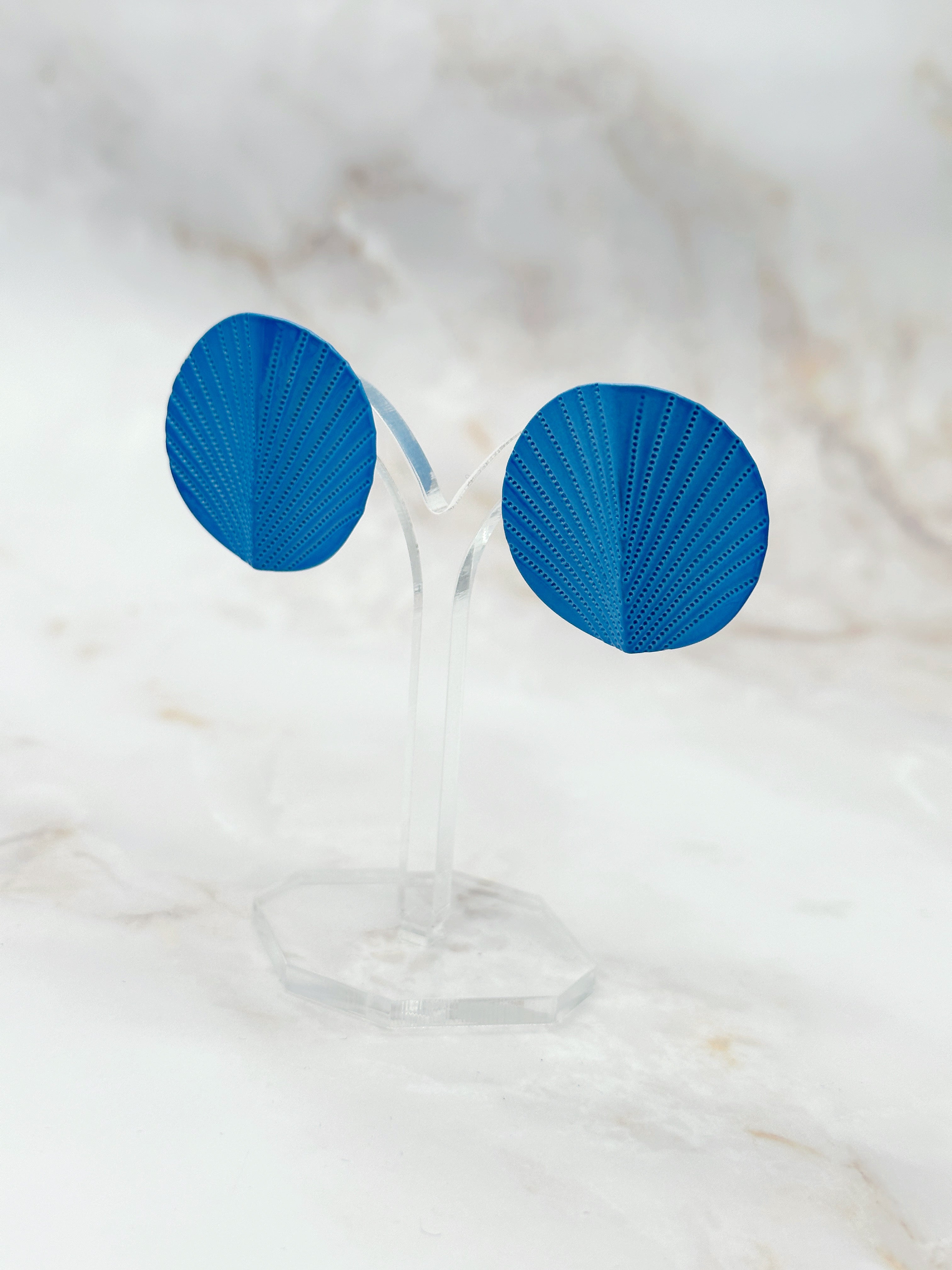 Ice blue vintage ear clips
