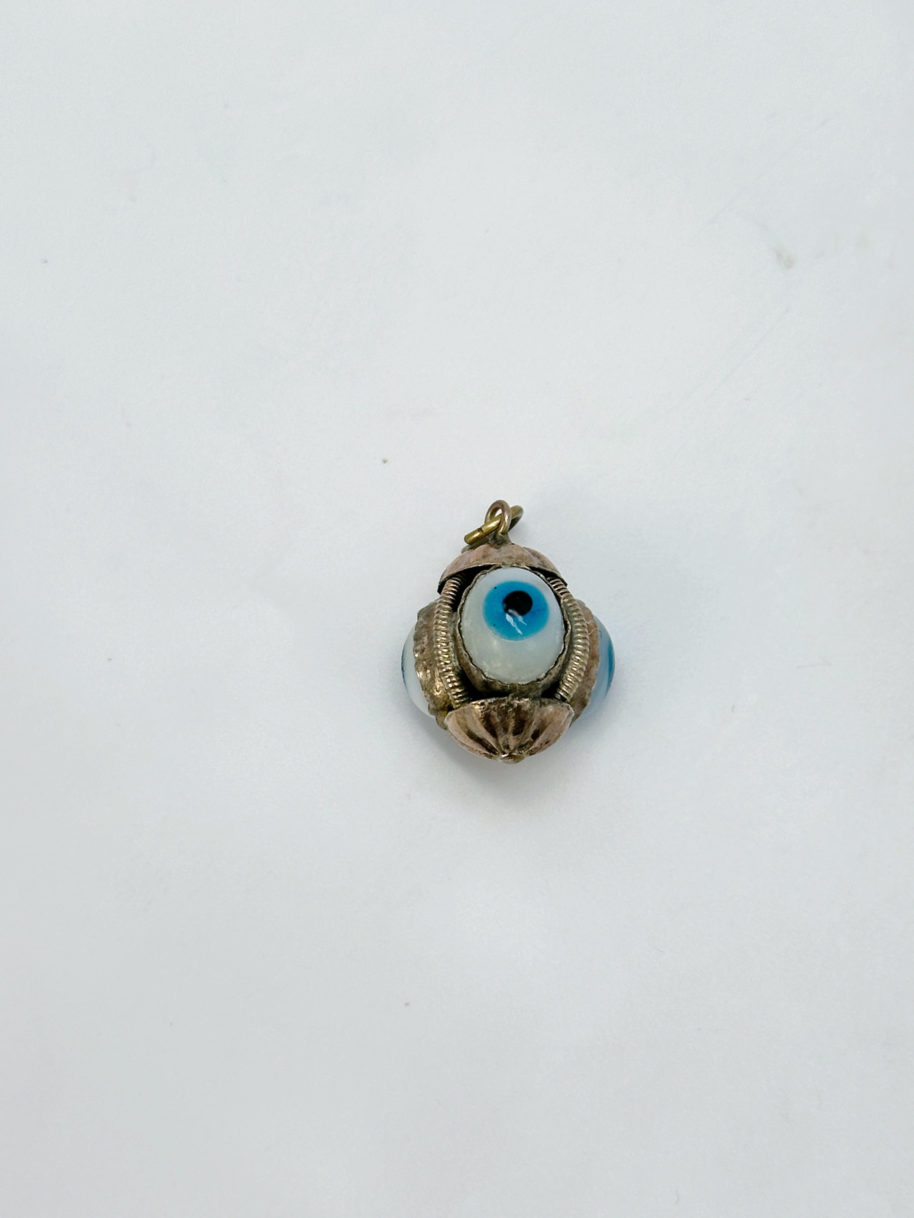 Vintage Pendant Three Glass Eyes Gold-Plated