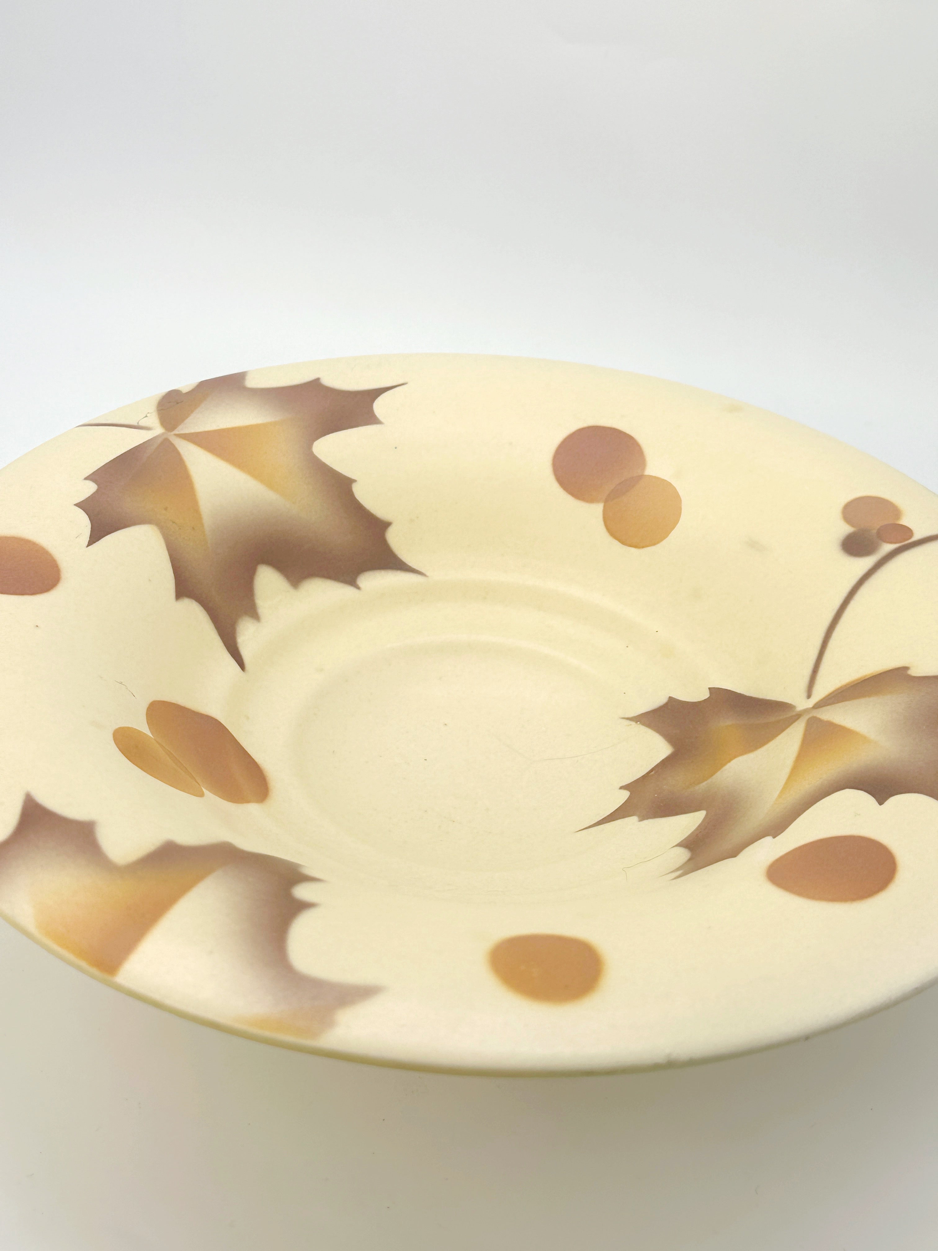 Vintage Schale 1930er von Villeroy & Boch – Spritzdekor mit Blättermotiv