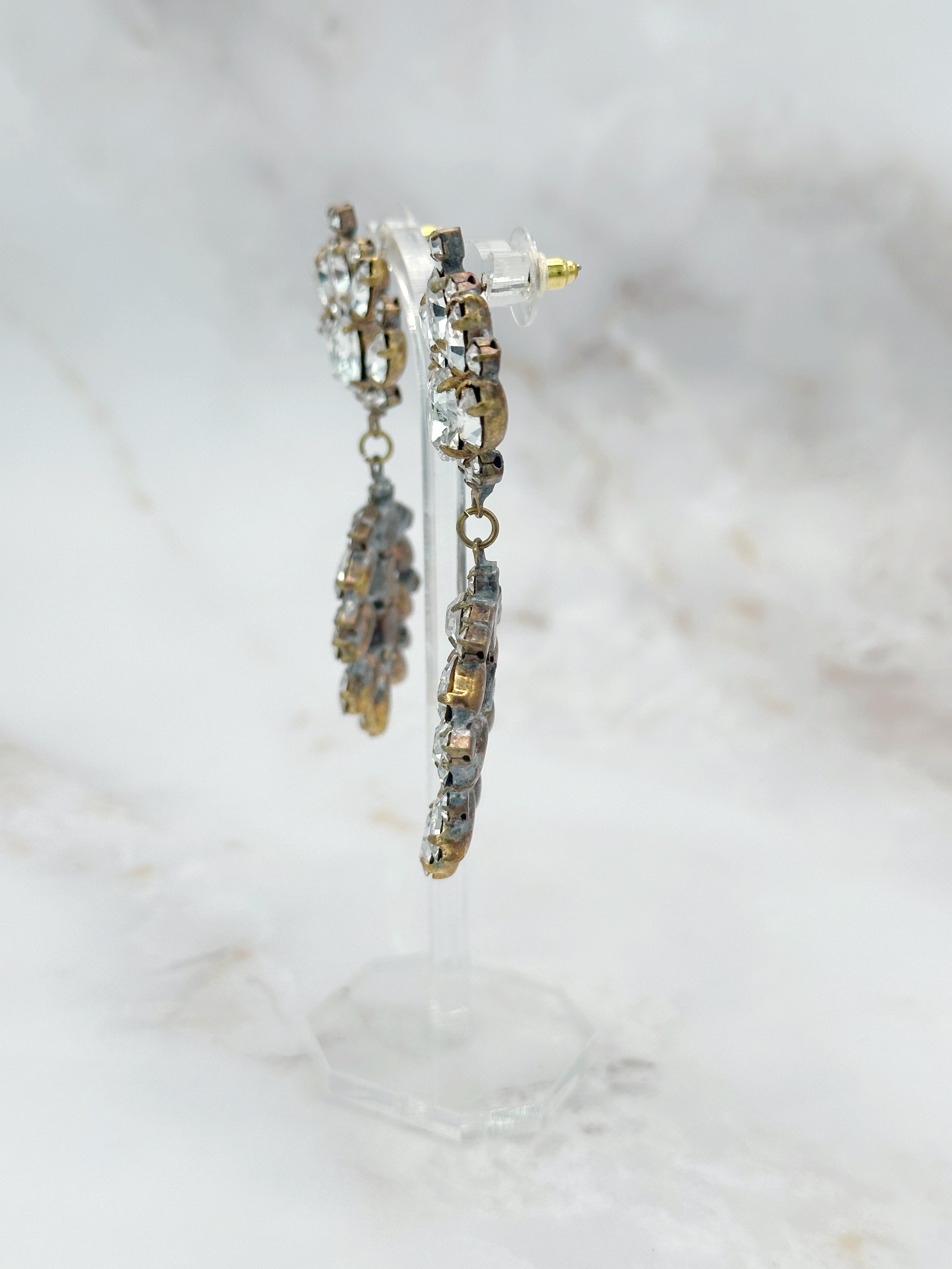Magnificent vintage chandelier earrings with Bohemian crystals