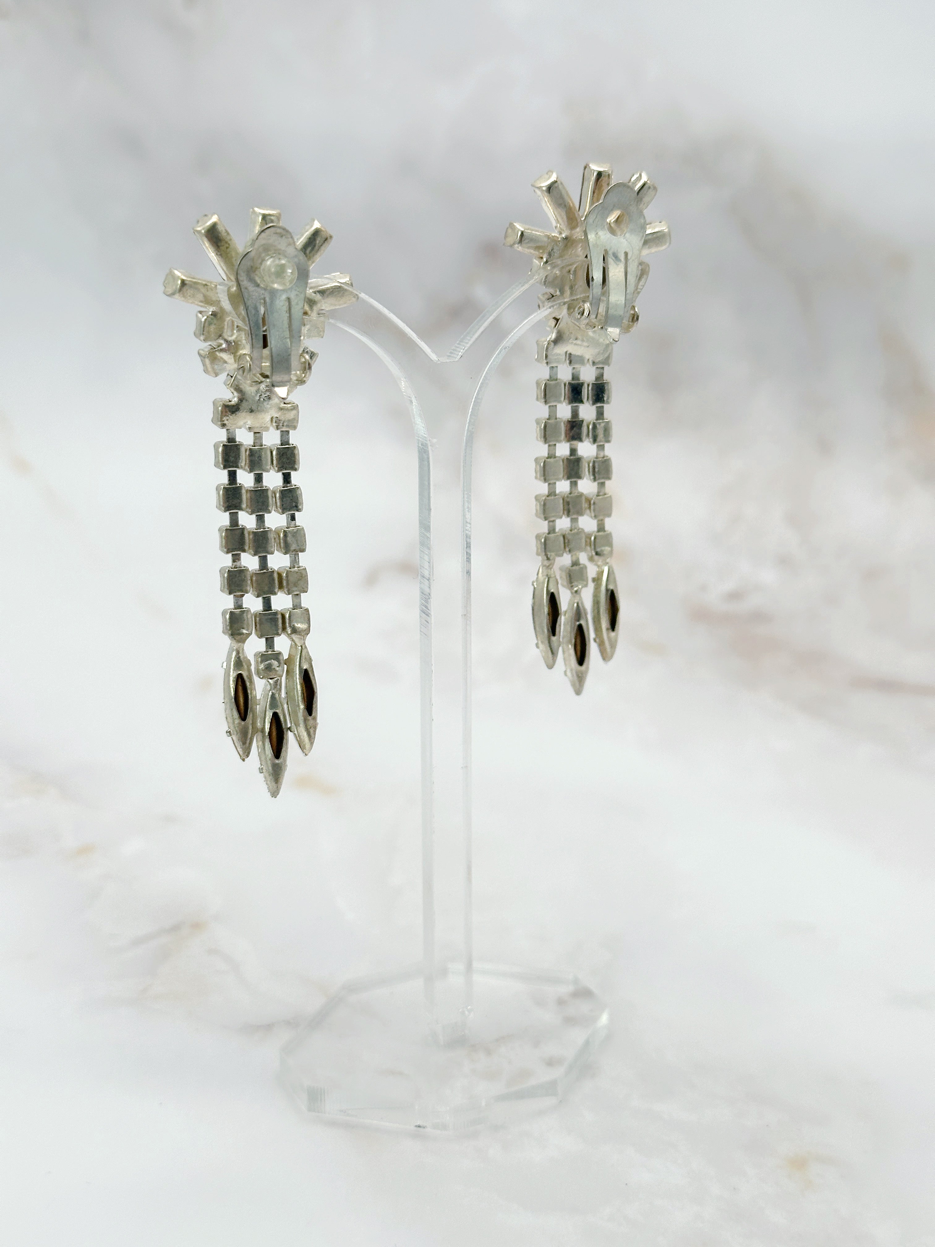 Shining rhinestone ear clips sun