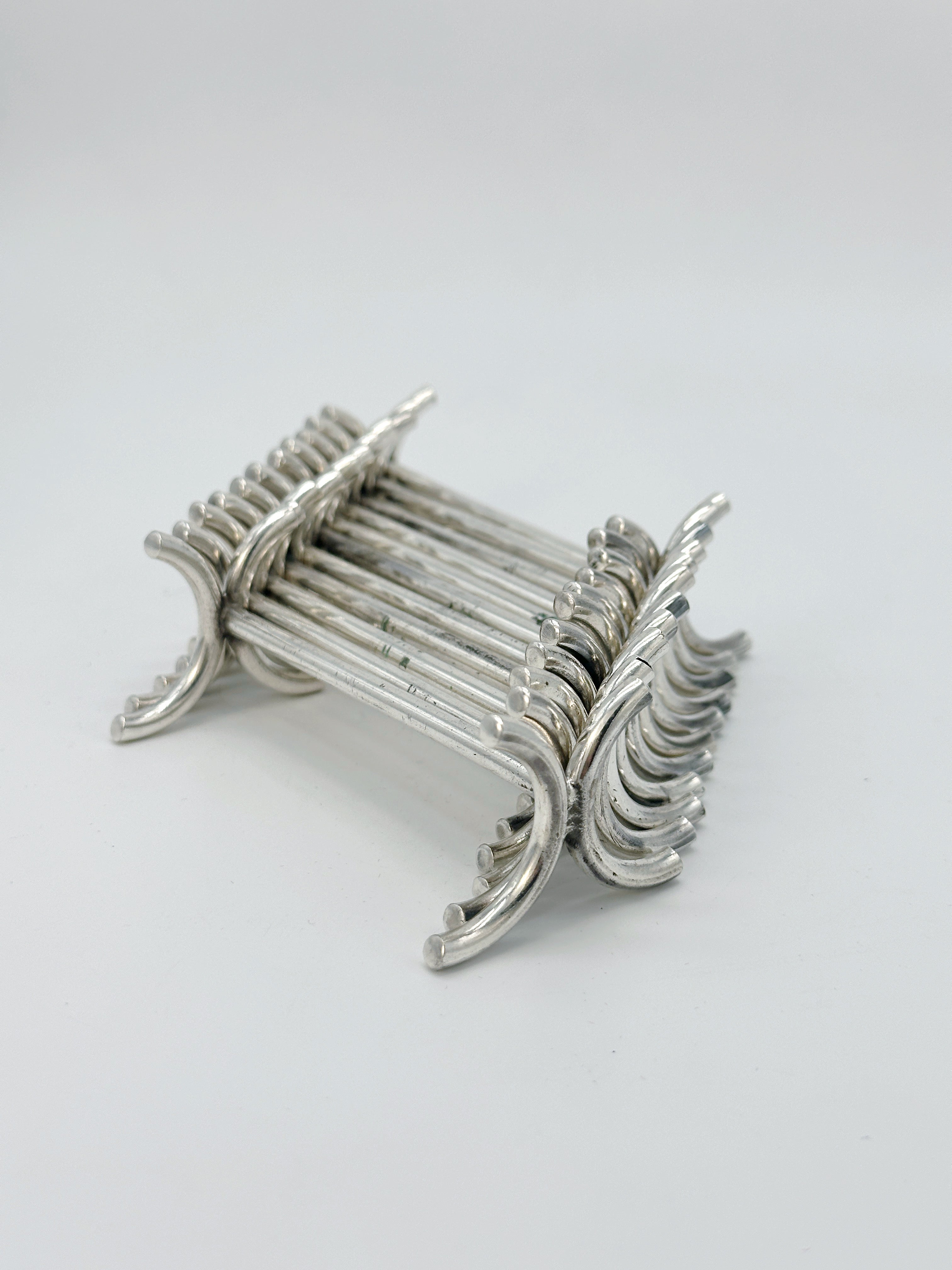 Set of 12 Art Deco knife rests, silver-plated