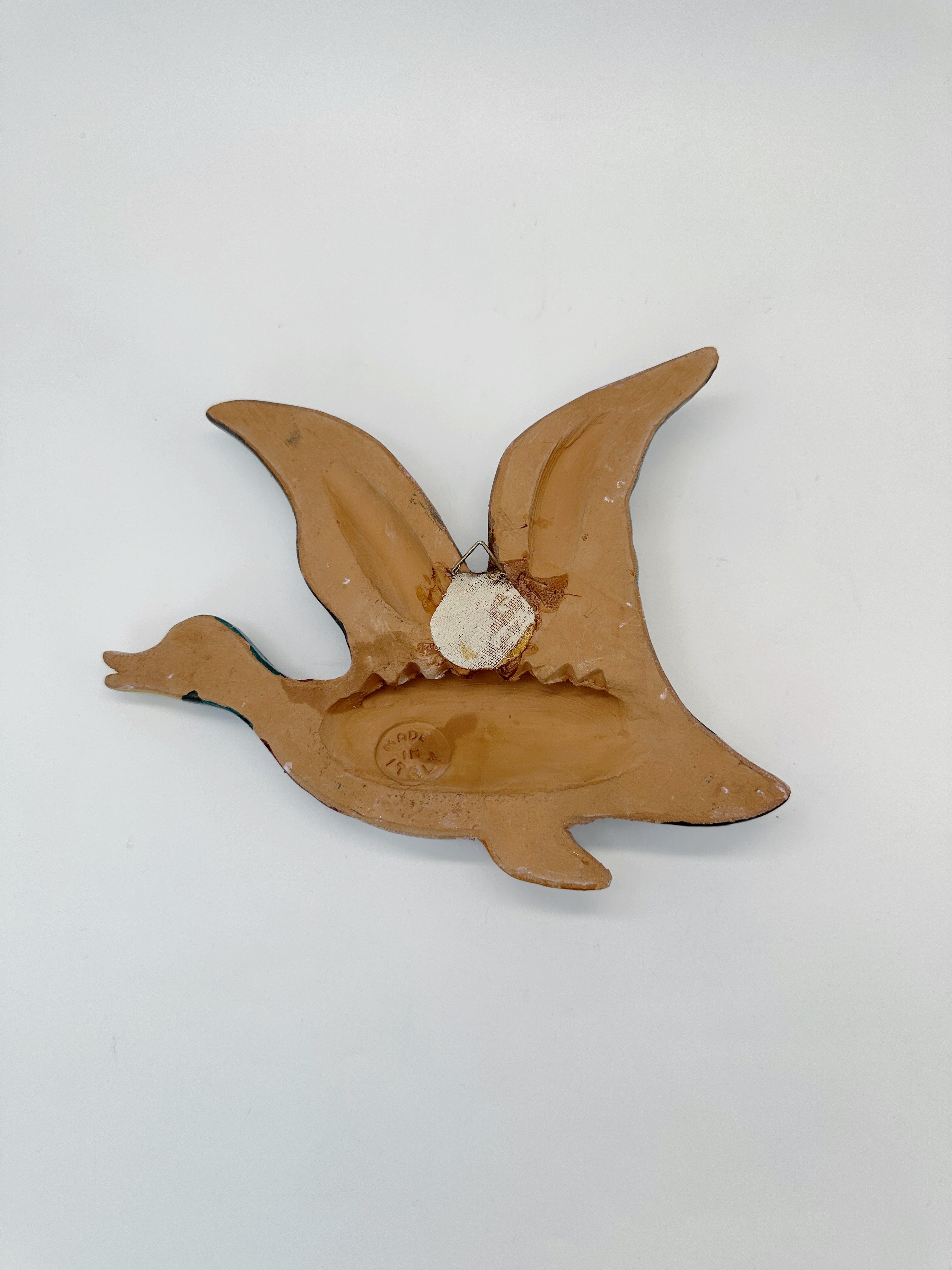 Vintage Wanddekoration – Flugente aus Keramik