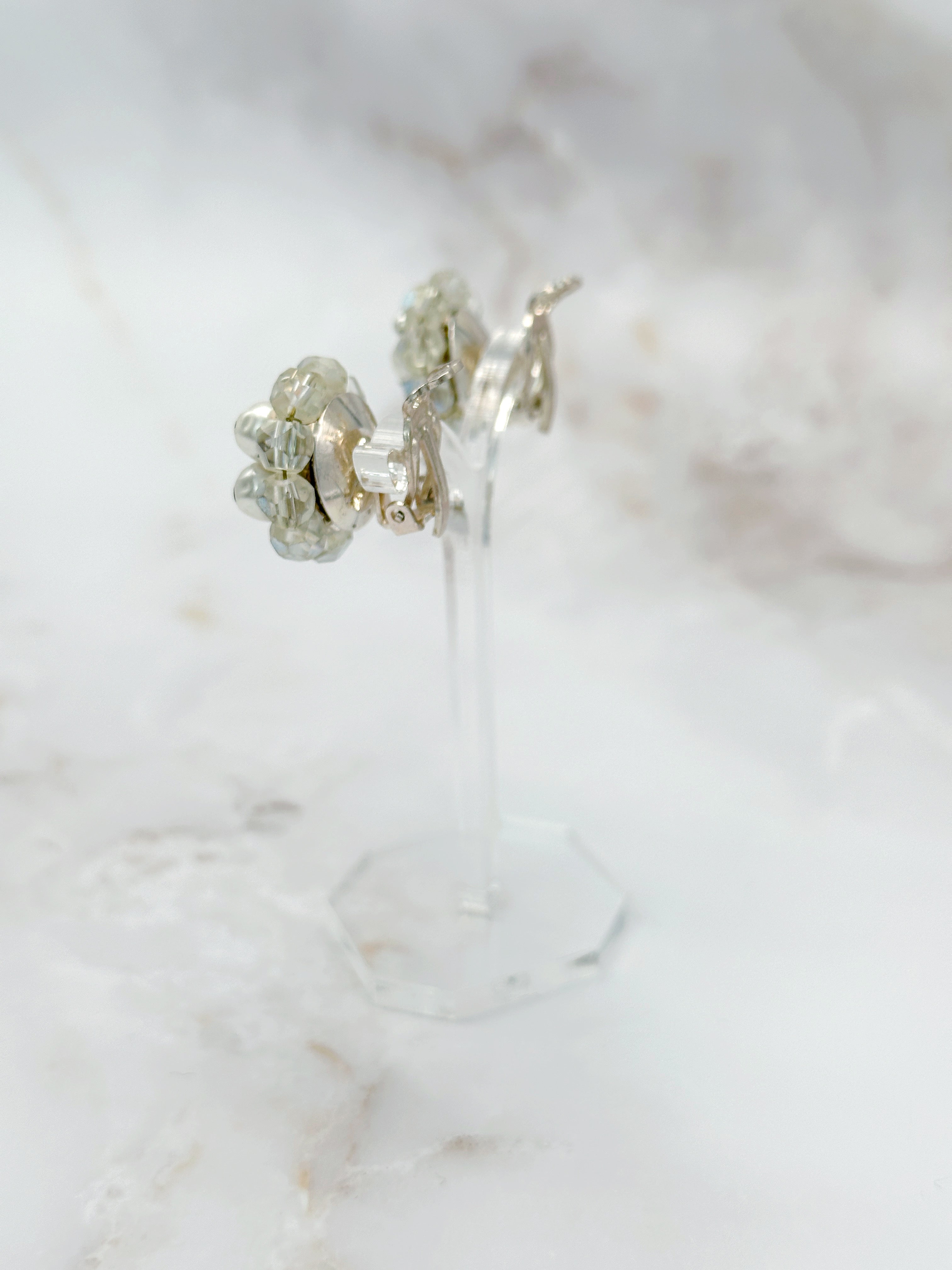 Vintage Ohrclips mit Kunstperlen