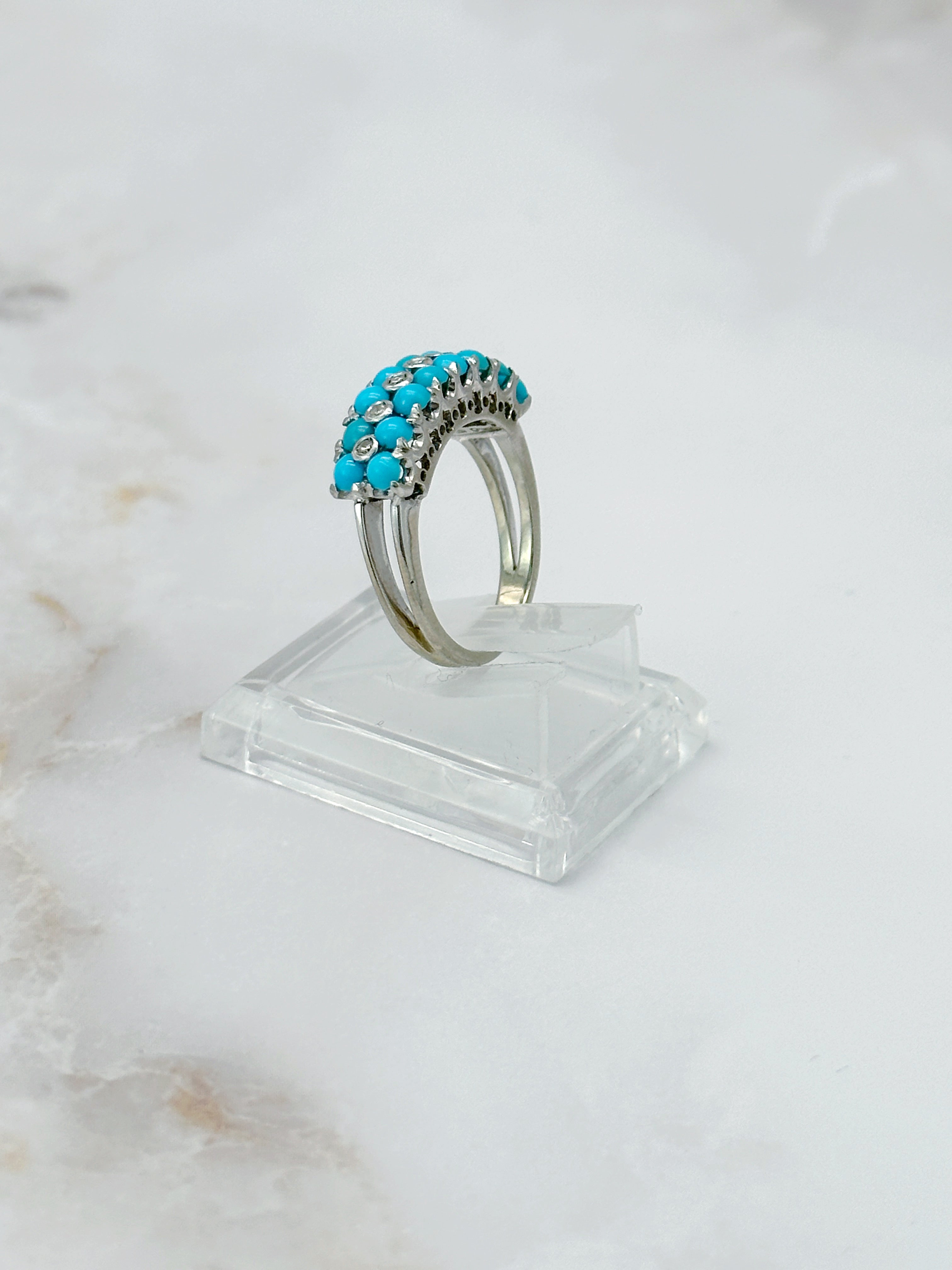 Vintage Ring mit Türkis & Diamant