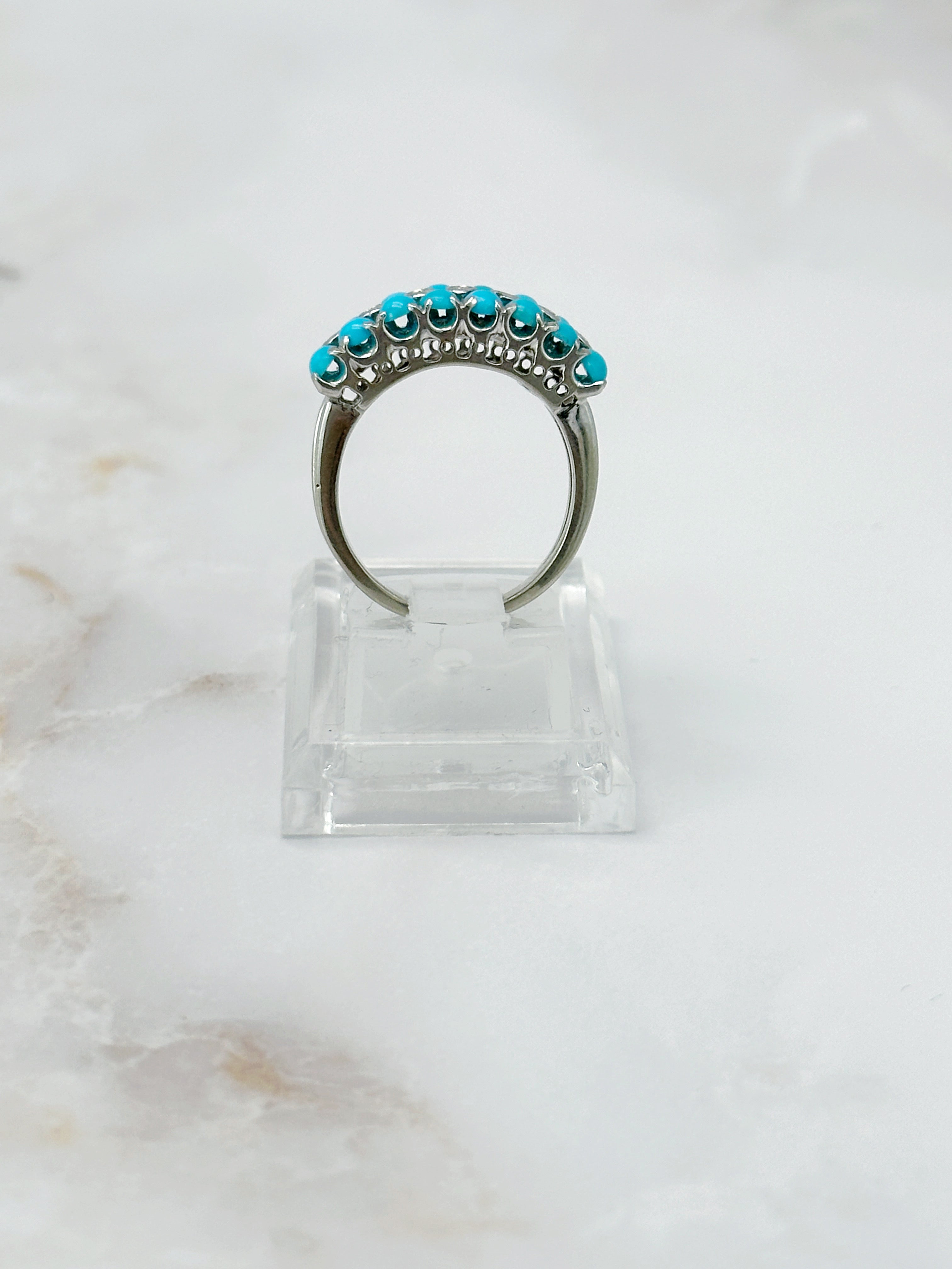 Vintage Ring mit Türkis & Diamant