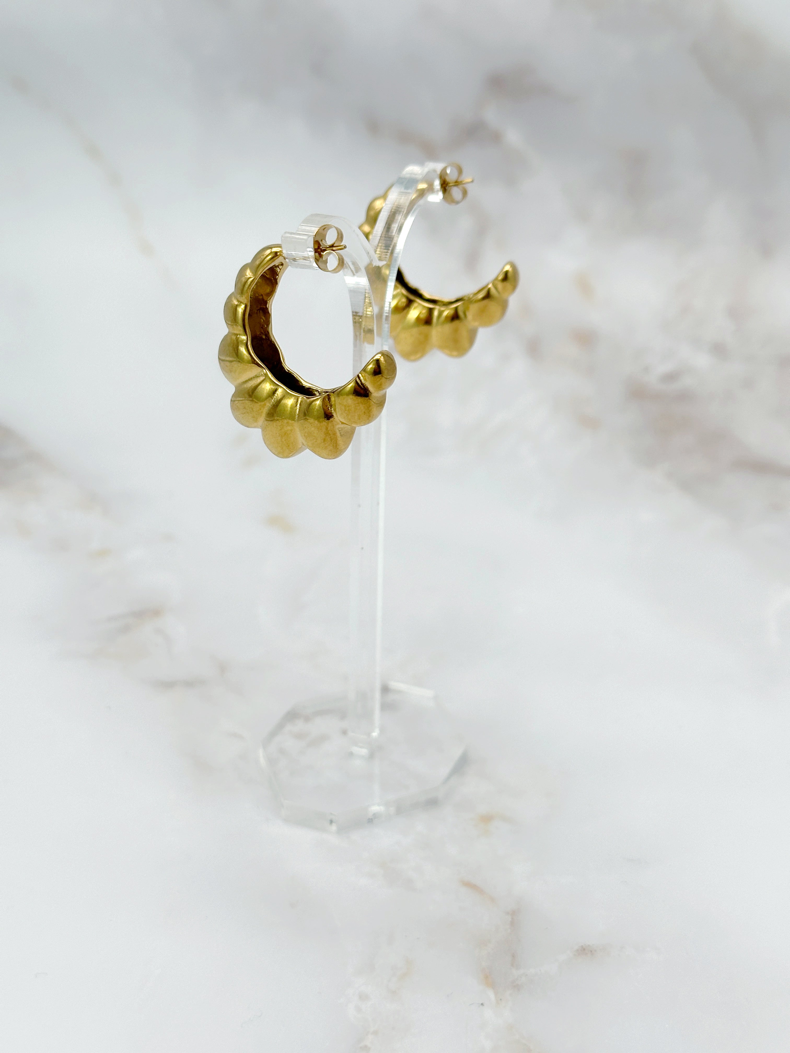 Gold-plated vintage hoop earrings