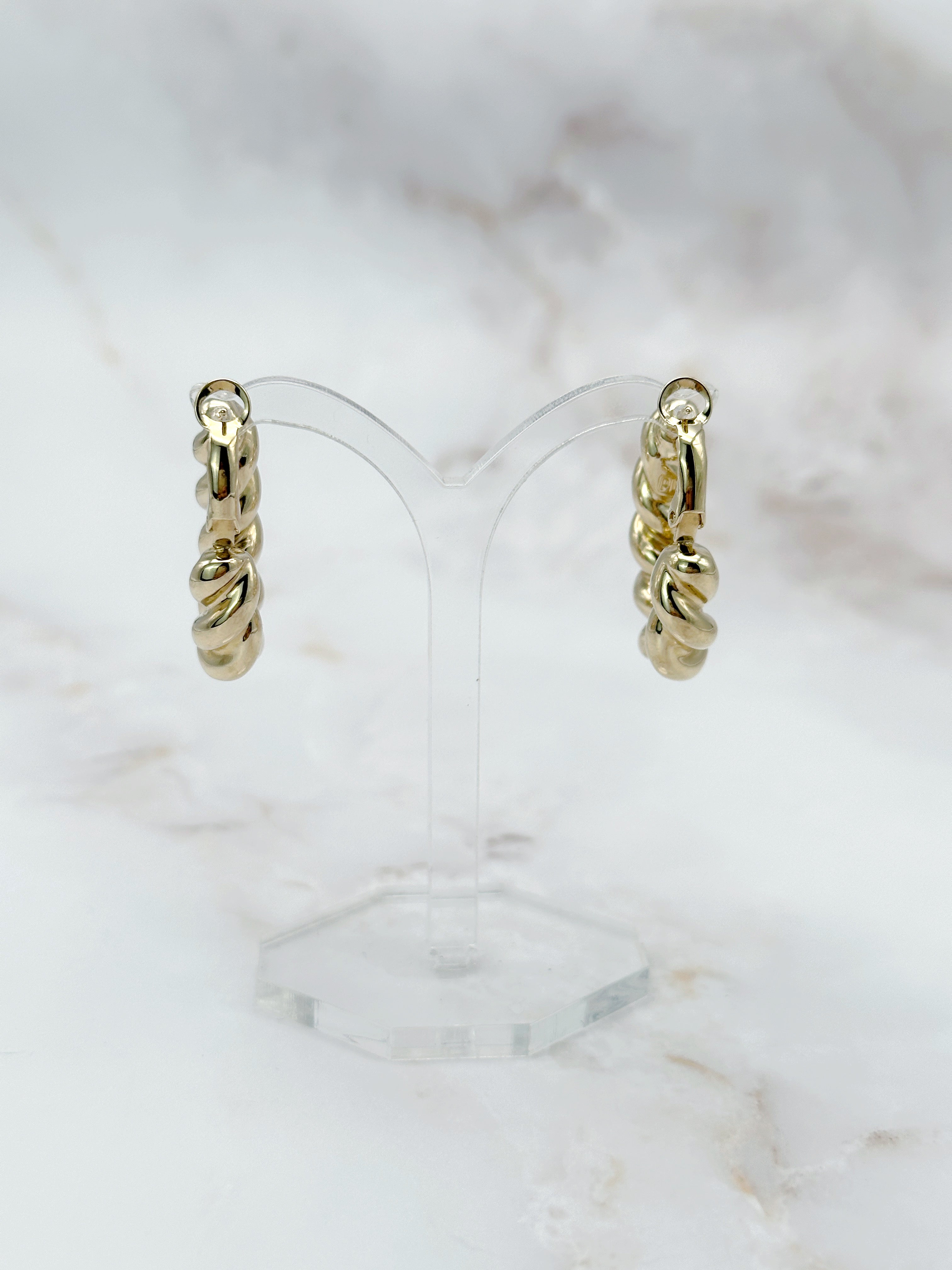 Gedrehte Vintage Creolen mit Strass