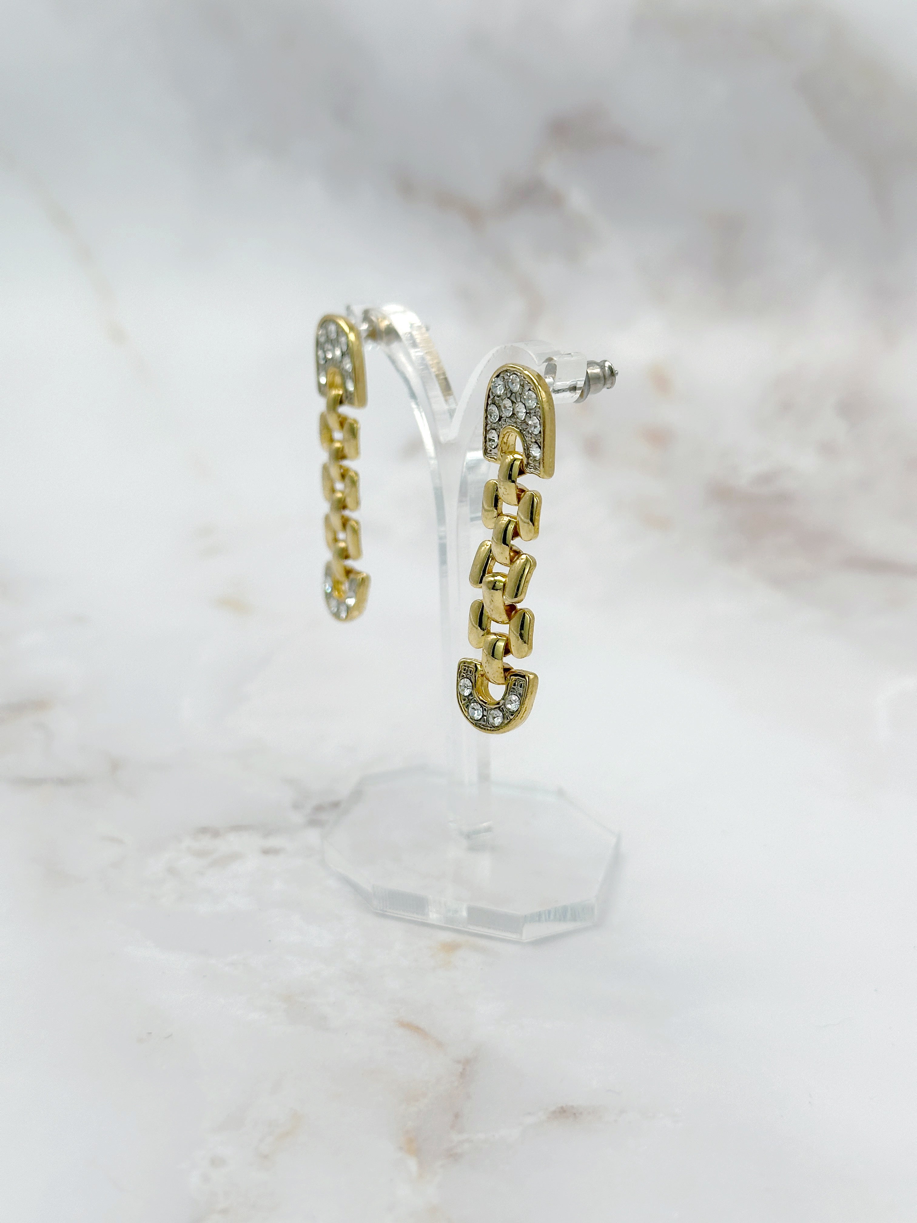 Vintage Ohrstecker mit Kettenmotiv