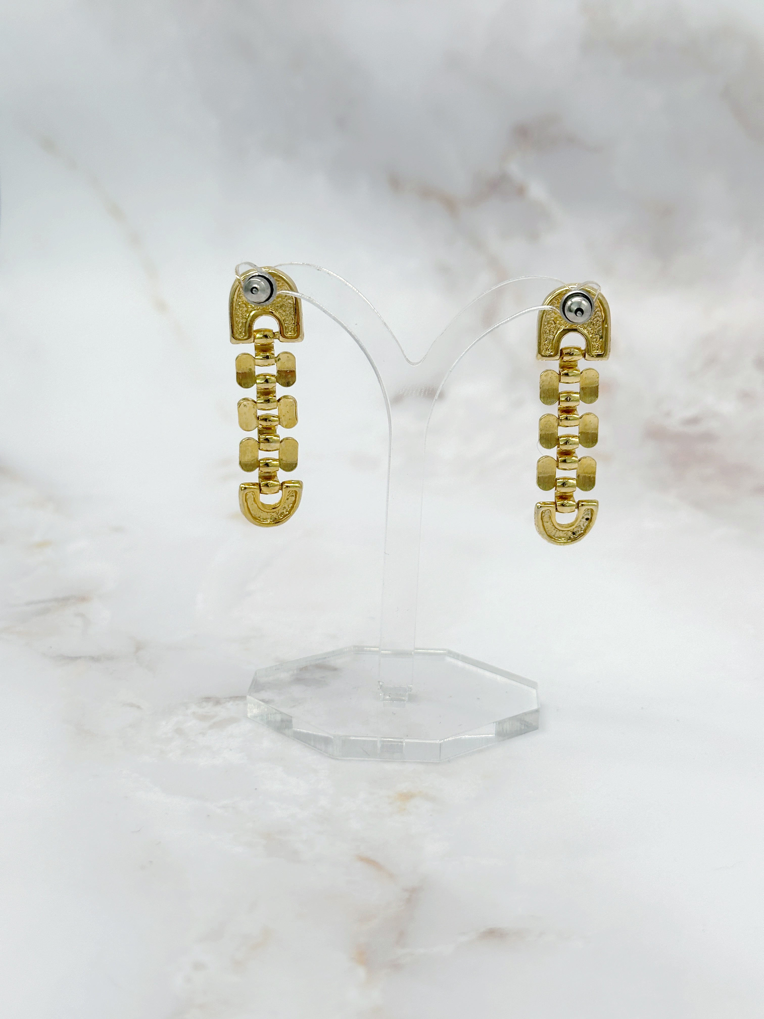 Vintage Ohrstecker mit Kettenmotiv