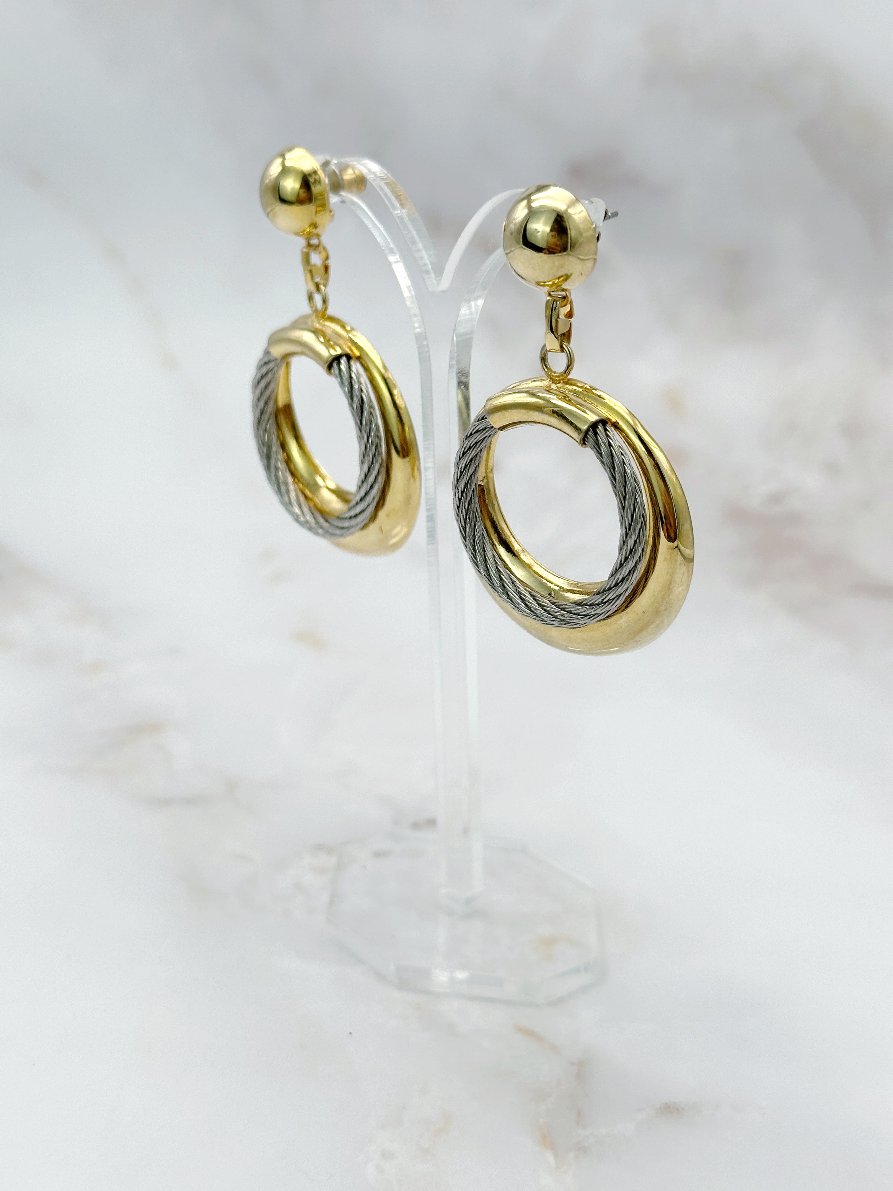 Vintage Ohrgehänge mit Seilmotiv