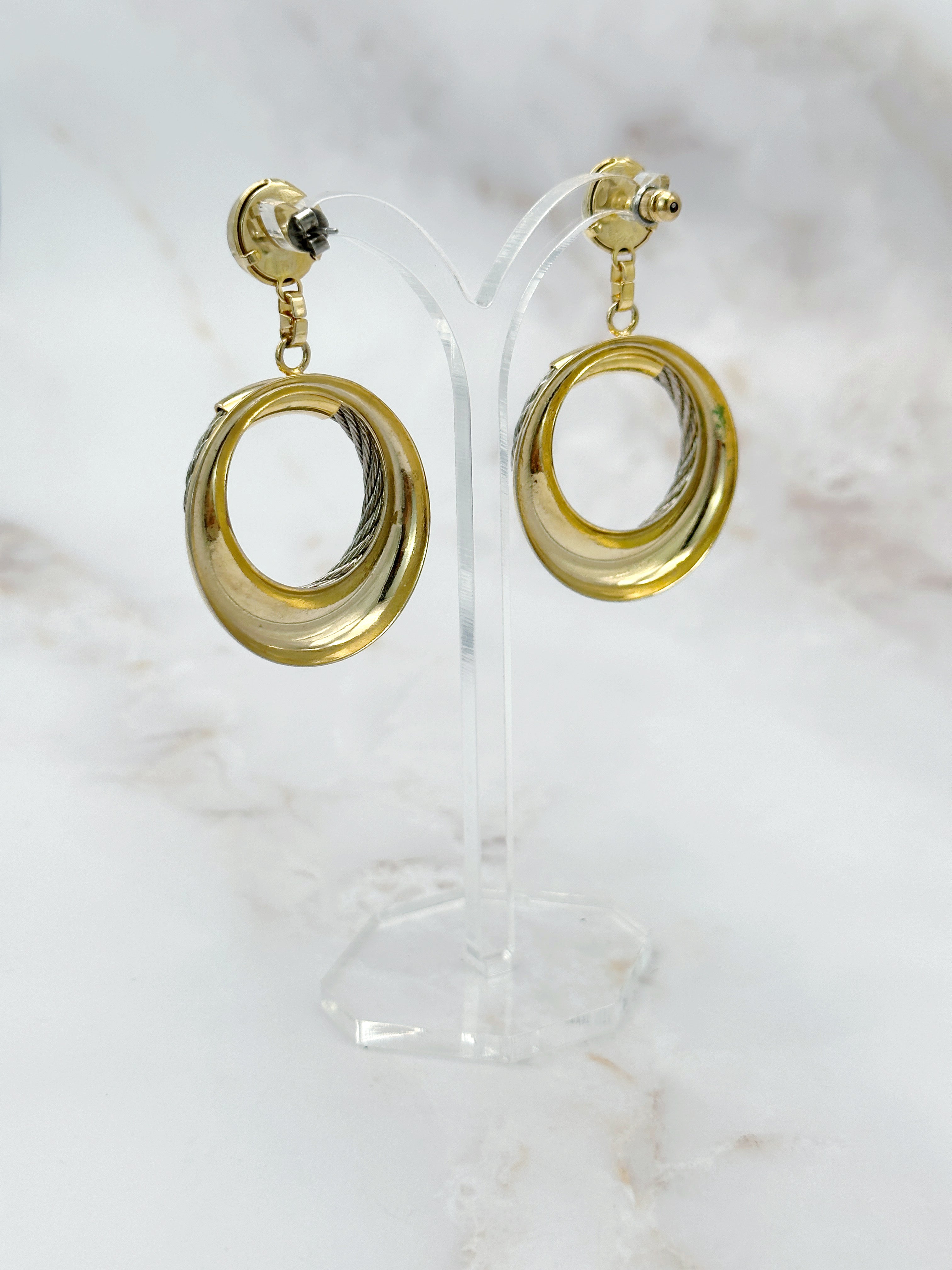 Vintage Ohrgehänge mit Seilmotiv