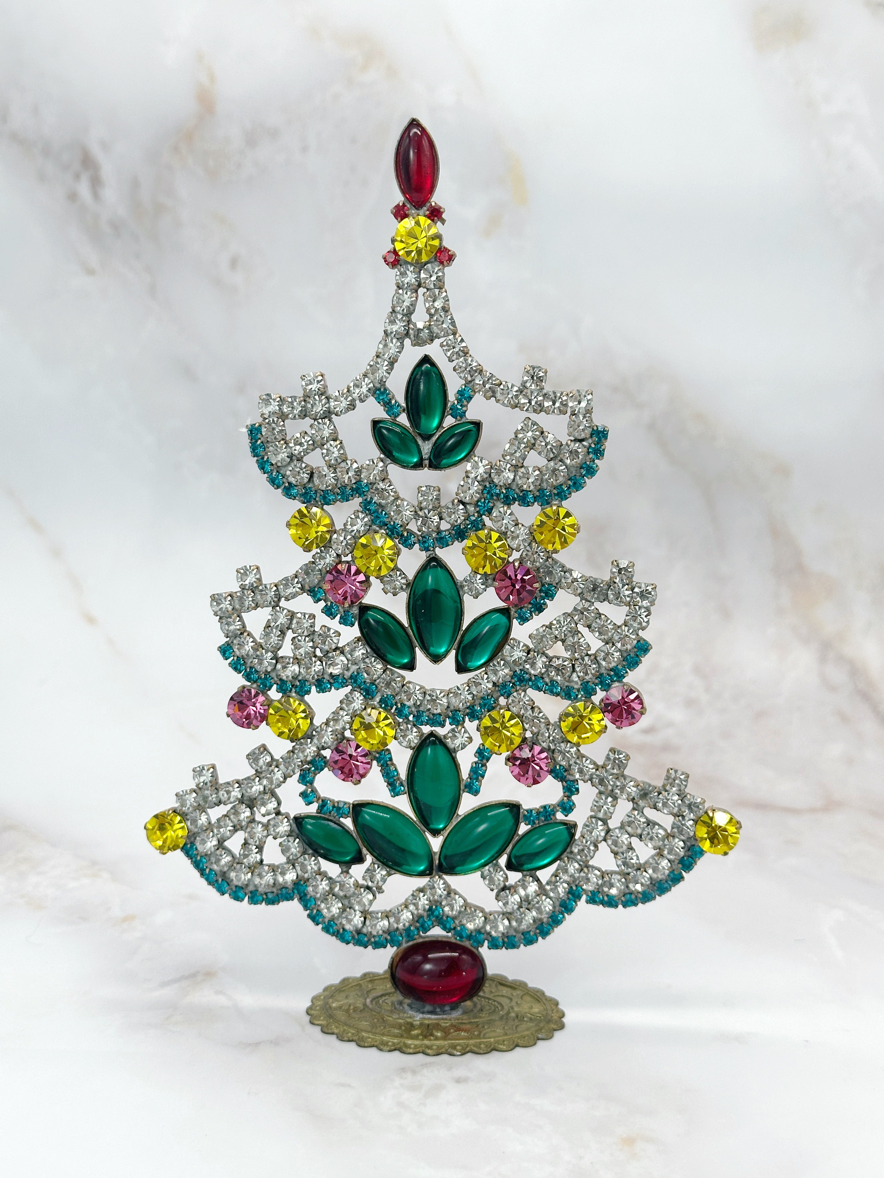 Prächtiger Gablonzer Christbaum aus Strass & Kristall