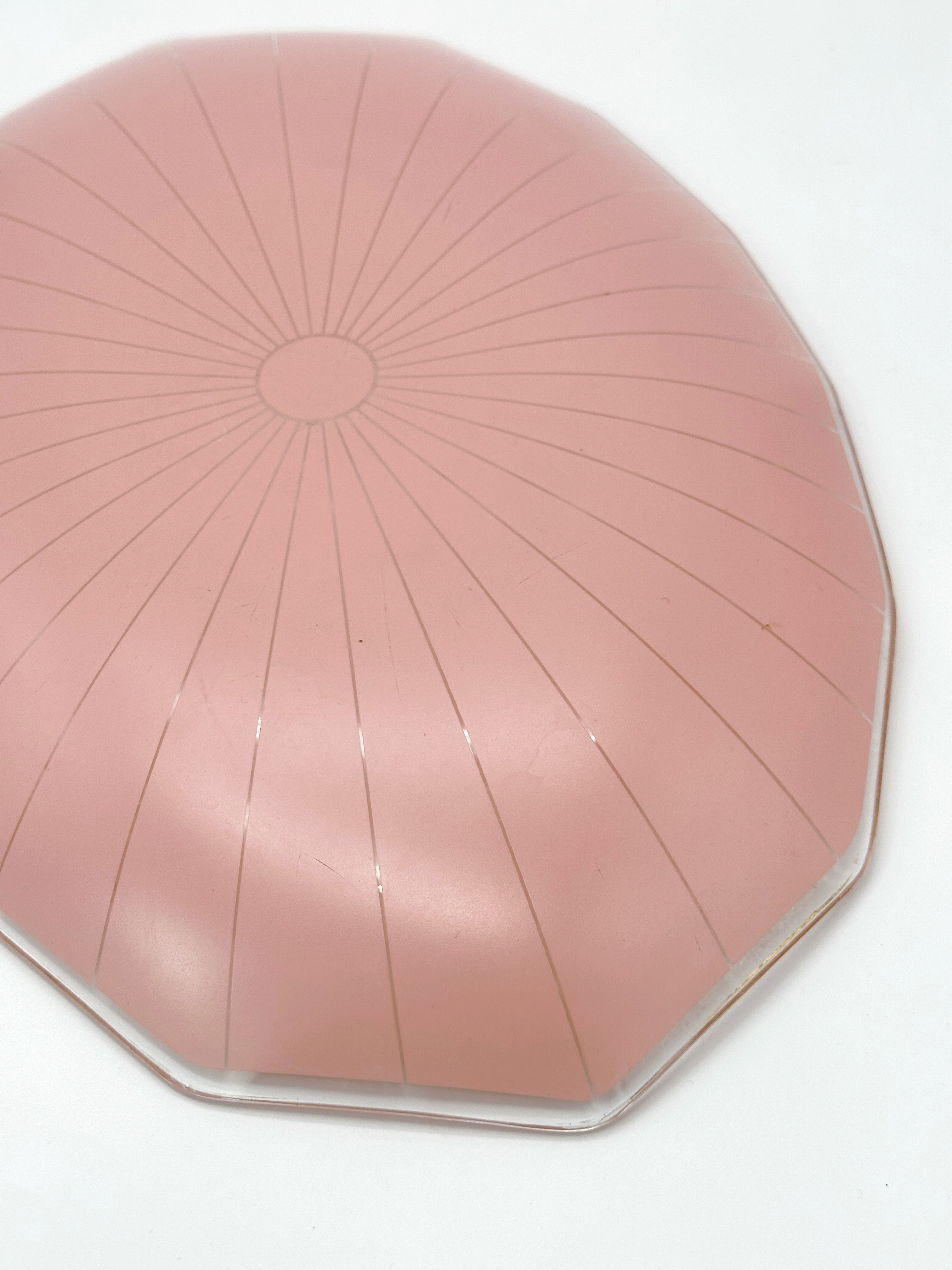 Pink glass serving platter
