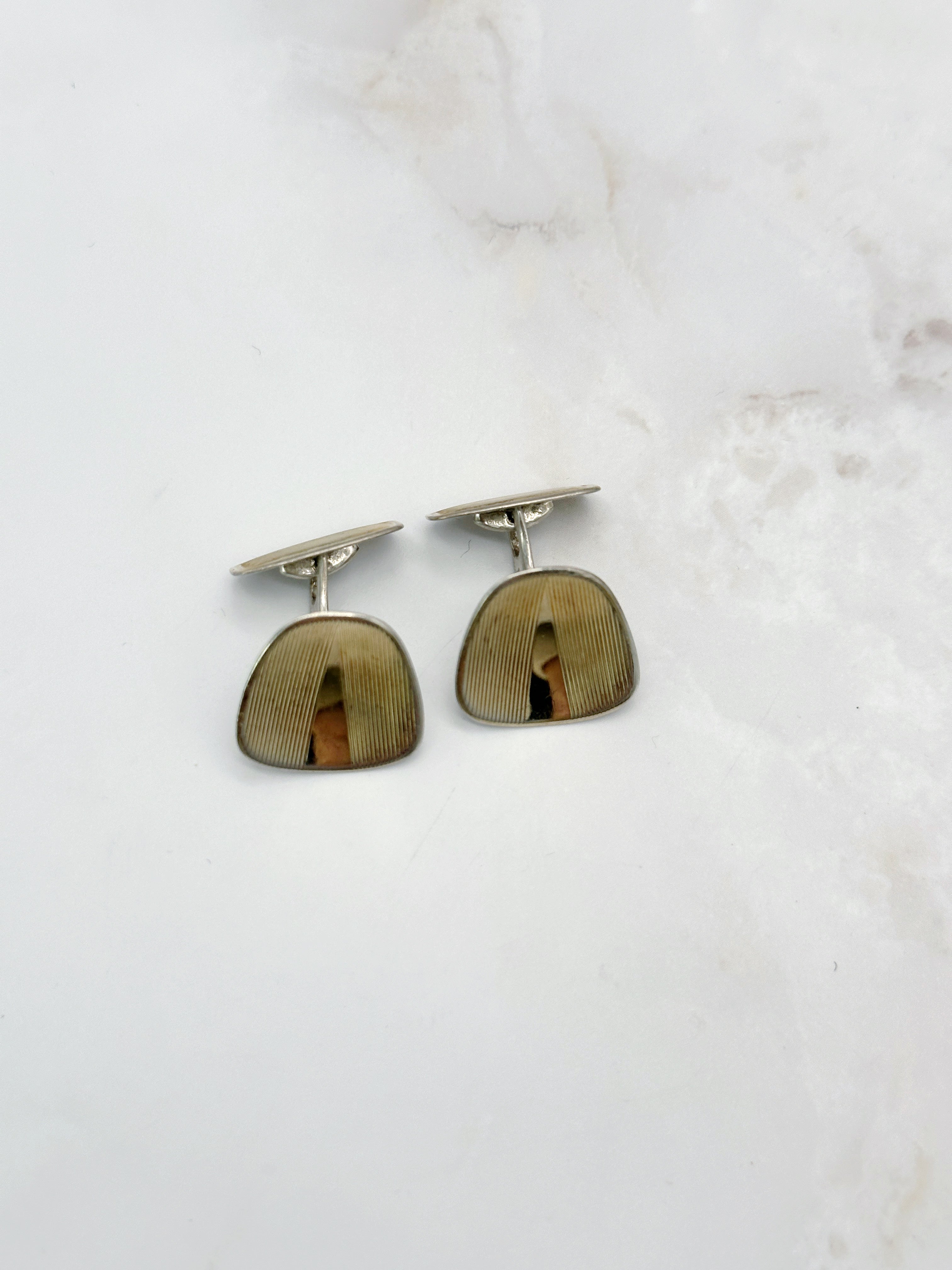 Cufflinks made of 835 silver, gold-plated