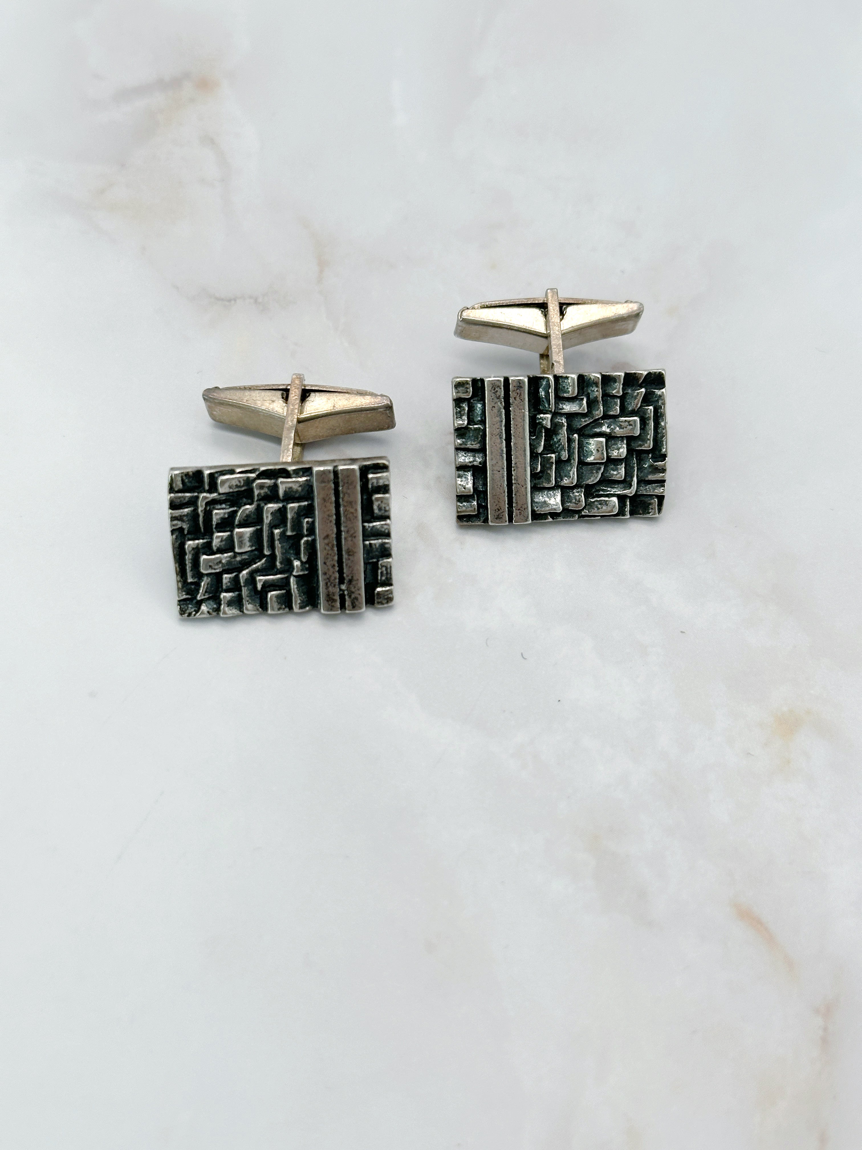Cufflinks made of 800 silver, around 1960