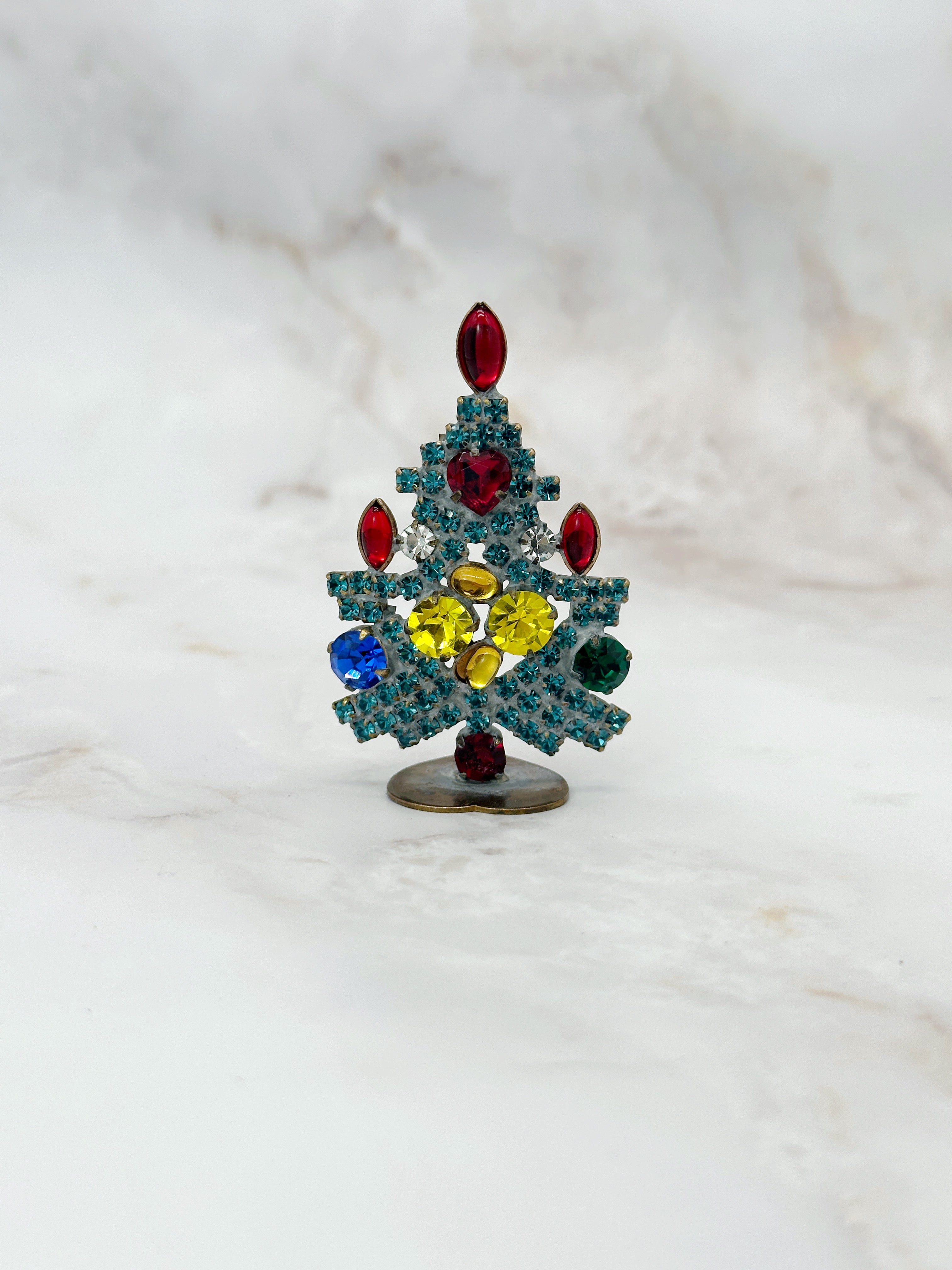 Zierlicher Gablonzer Mini-Christbaum aus Strass