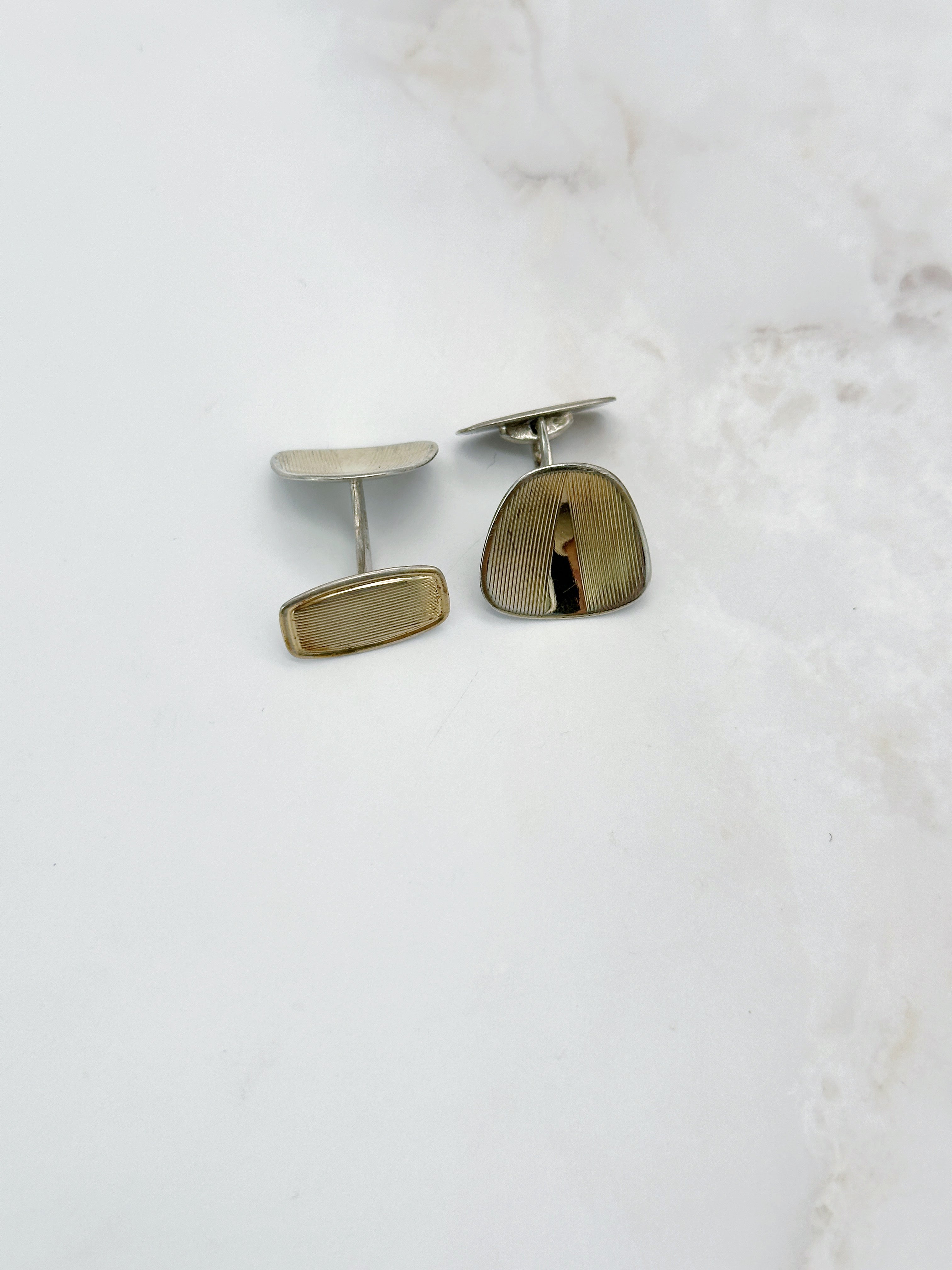 Cufflinks made of 835 silver, gold-plated