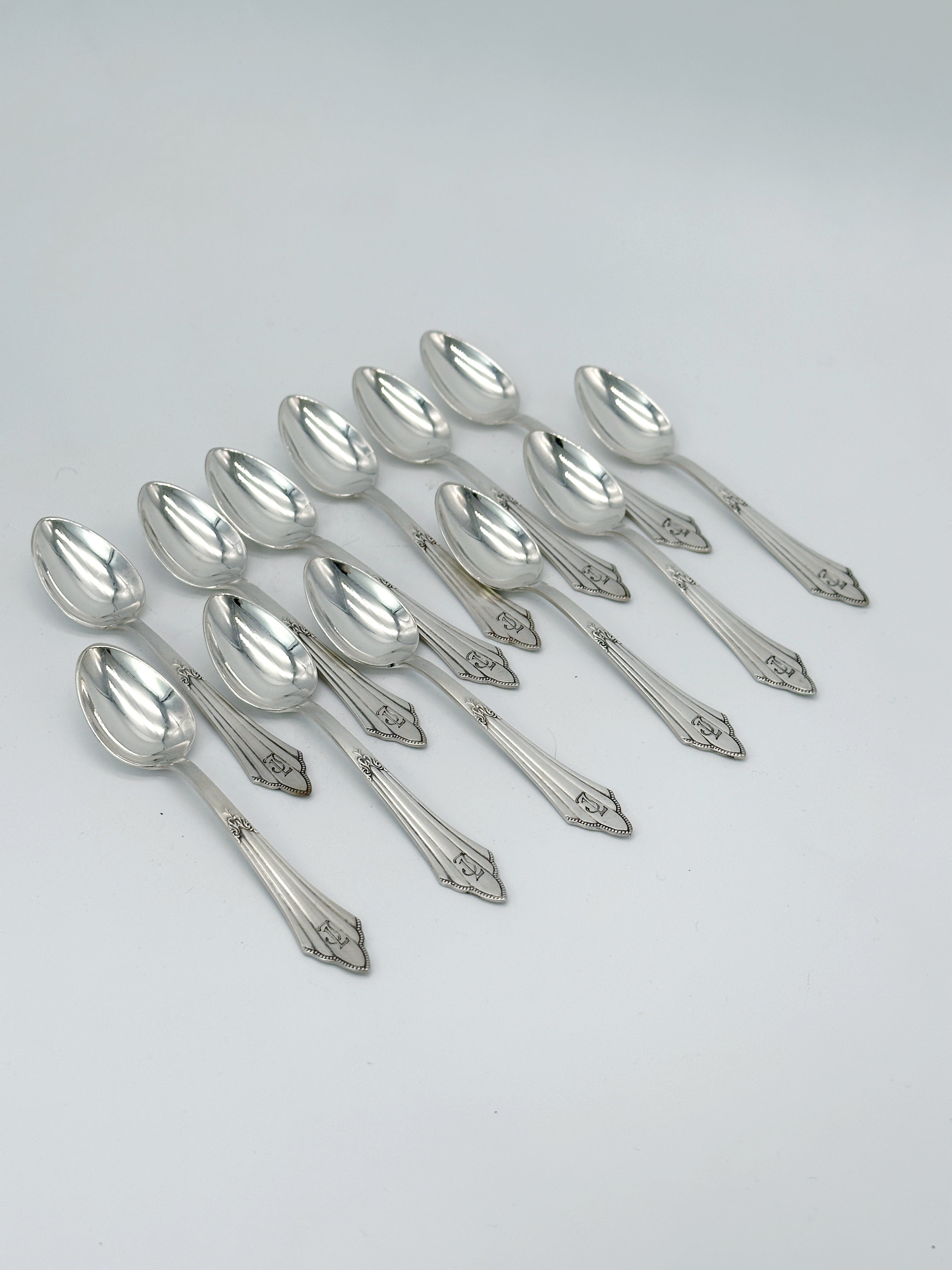 Set 12 antike Kaffeelöffel von WMF um 1910, versilbert