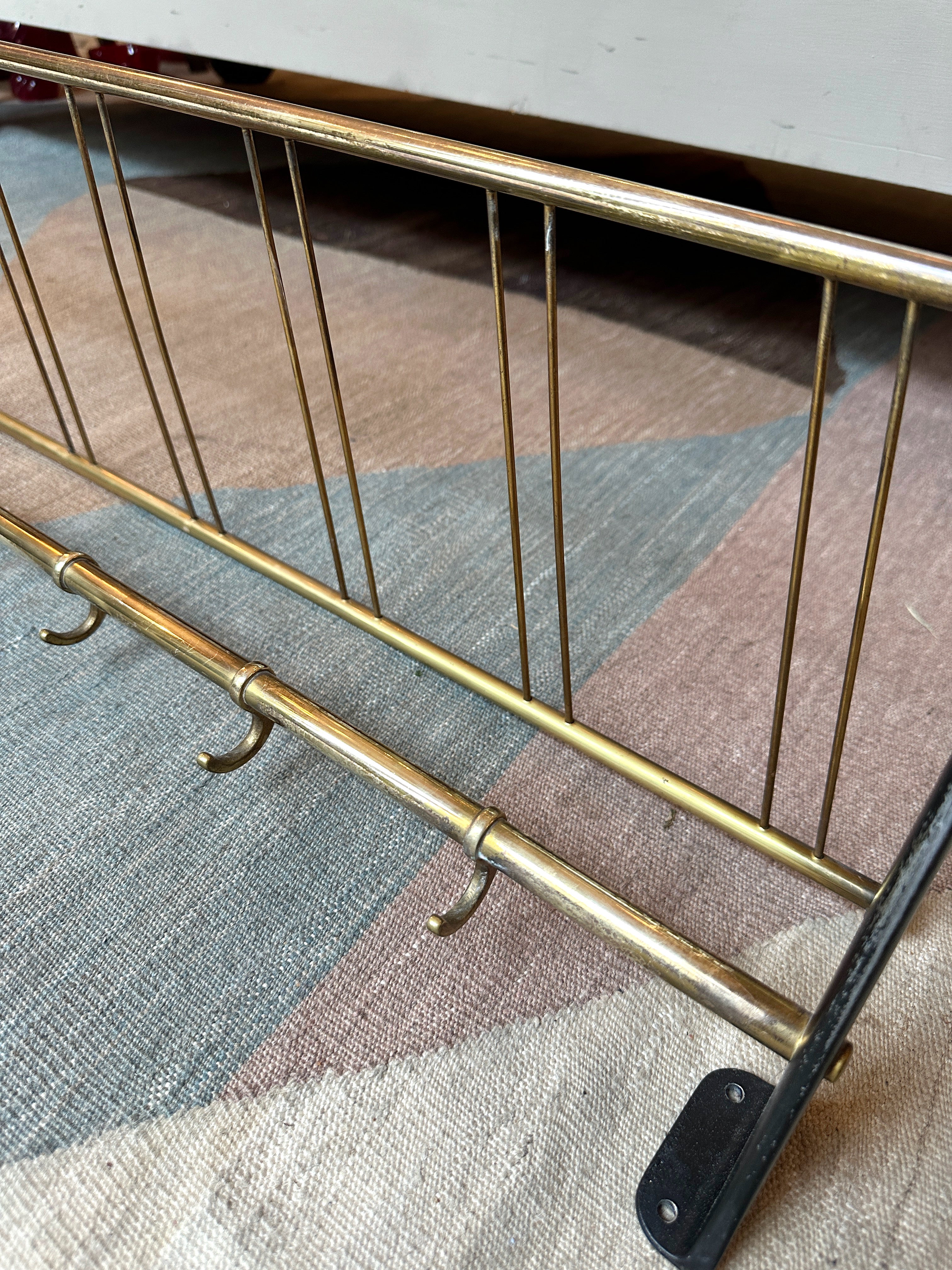Midcentury brass coat rack