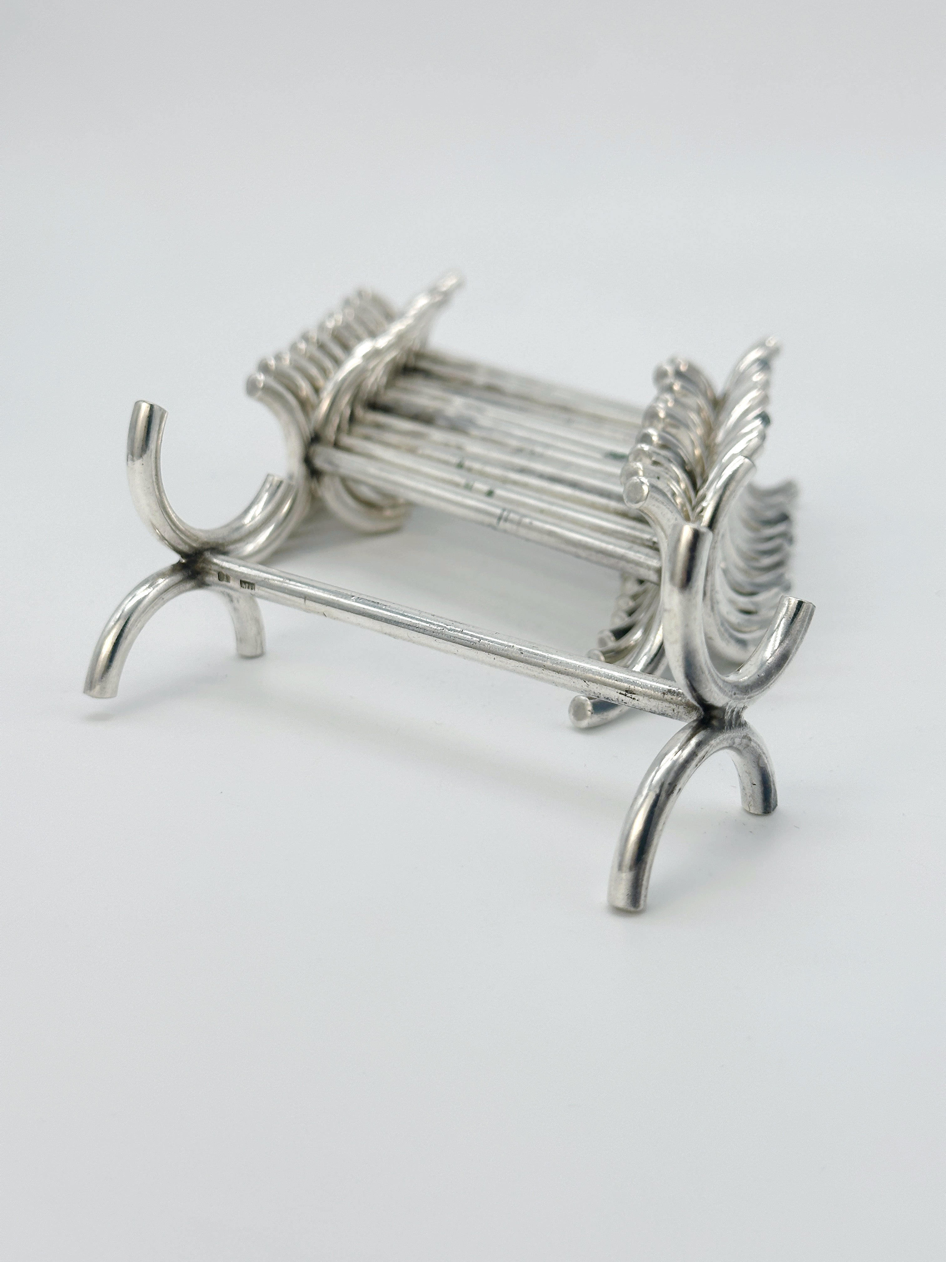Set of 12 Art Deco knife rests, silver-plated