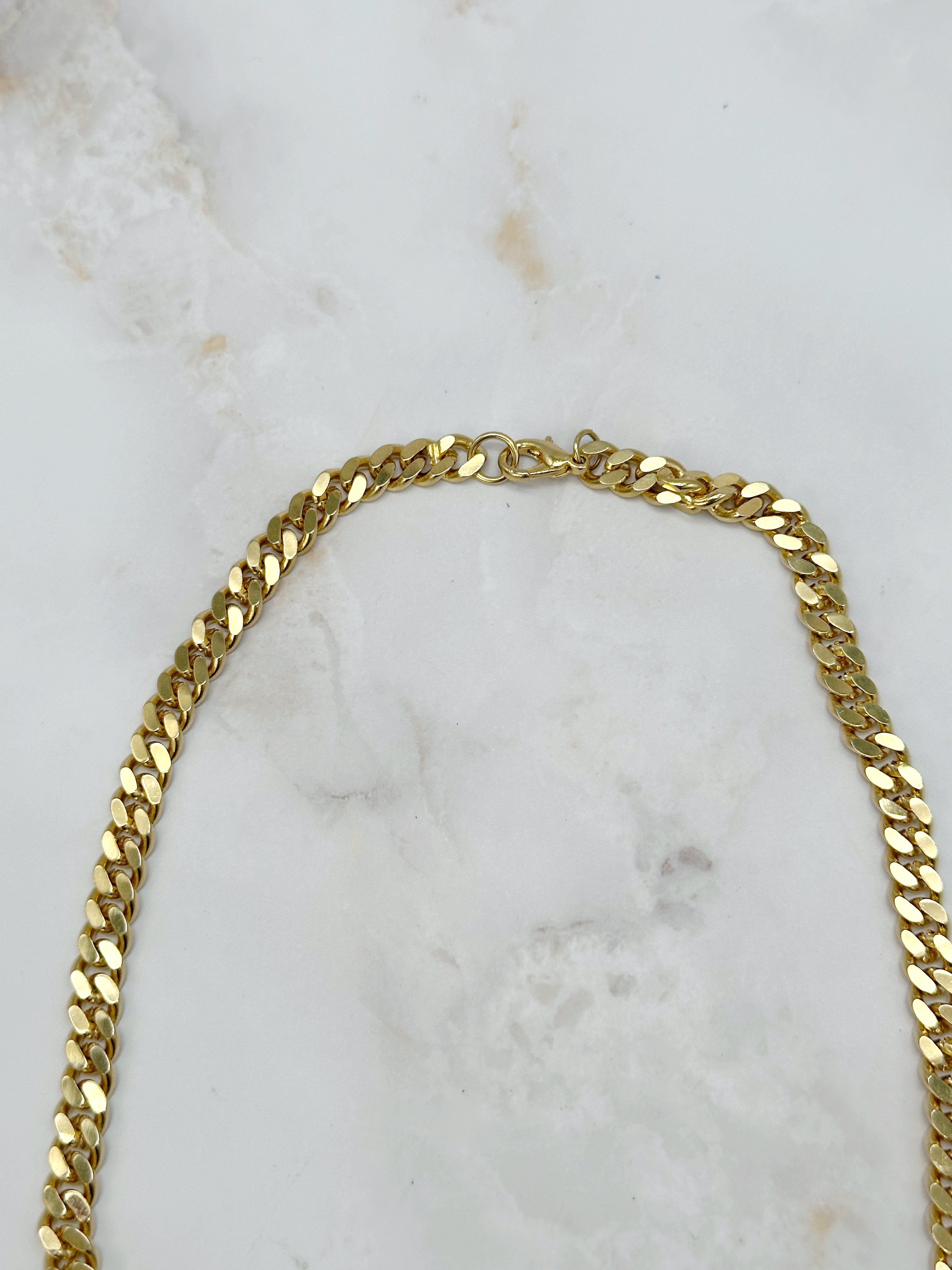 Vintage Panzerkette Vergoldet mit Blauen Steinen