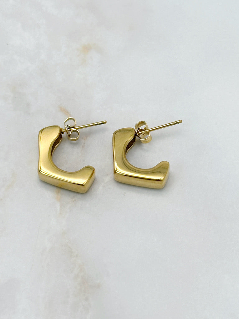 Eckige Vintage Halbcreolen