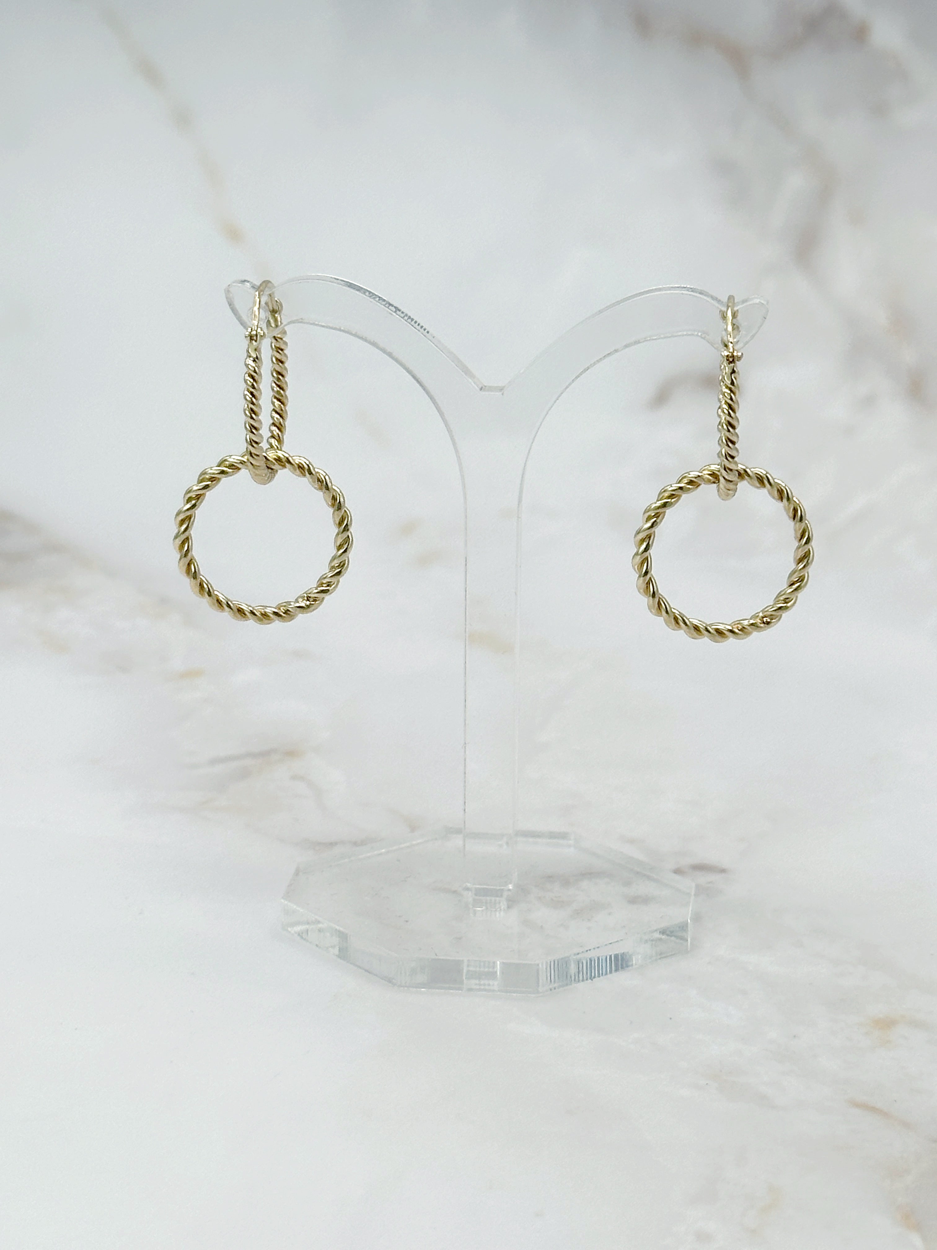 Playful vintage earrings in 585 gold with pendants