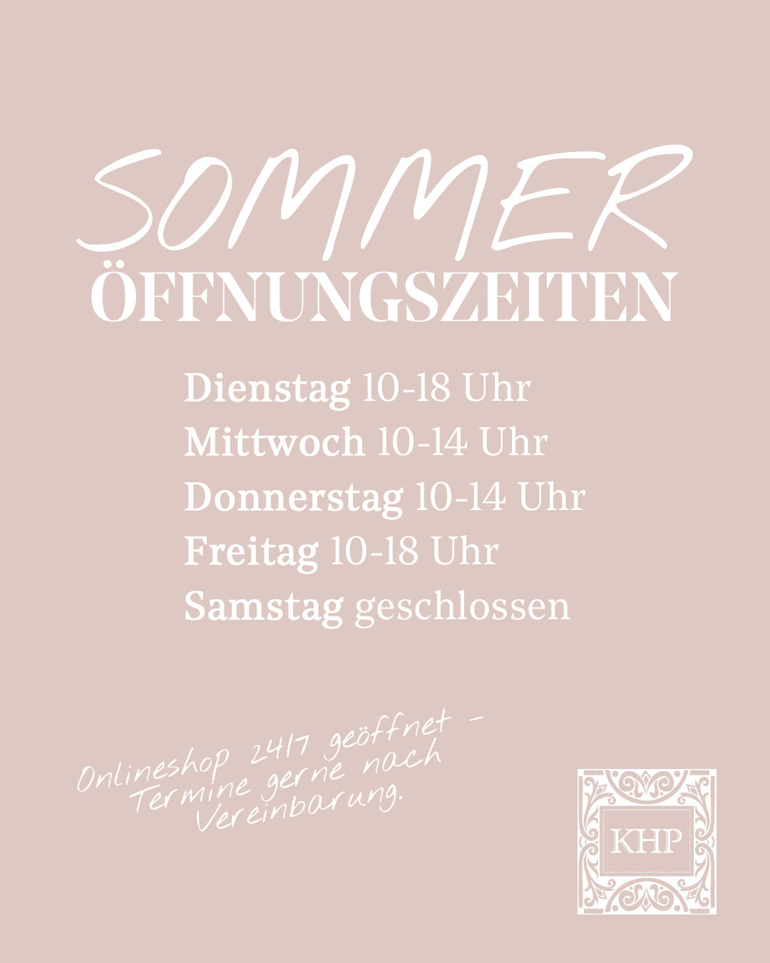 Sommeröffnungszeiten 2026 im Kunsthandel Pichler