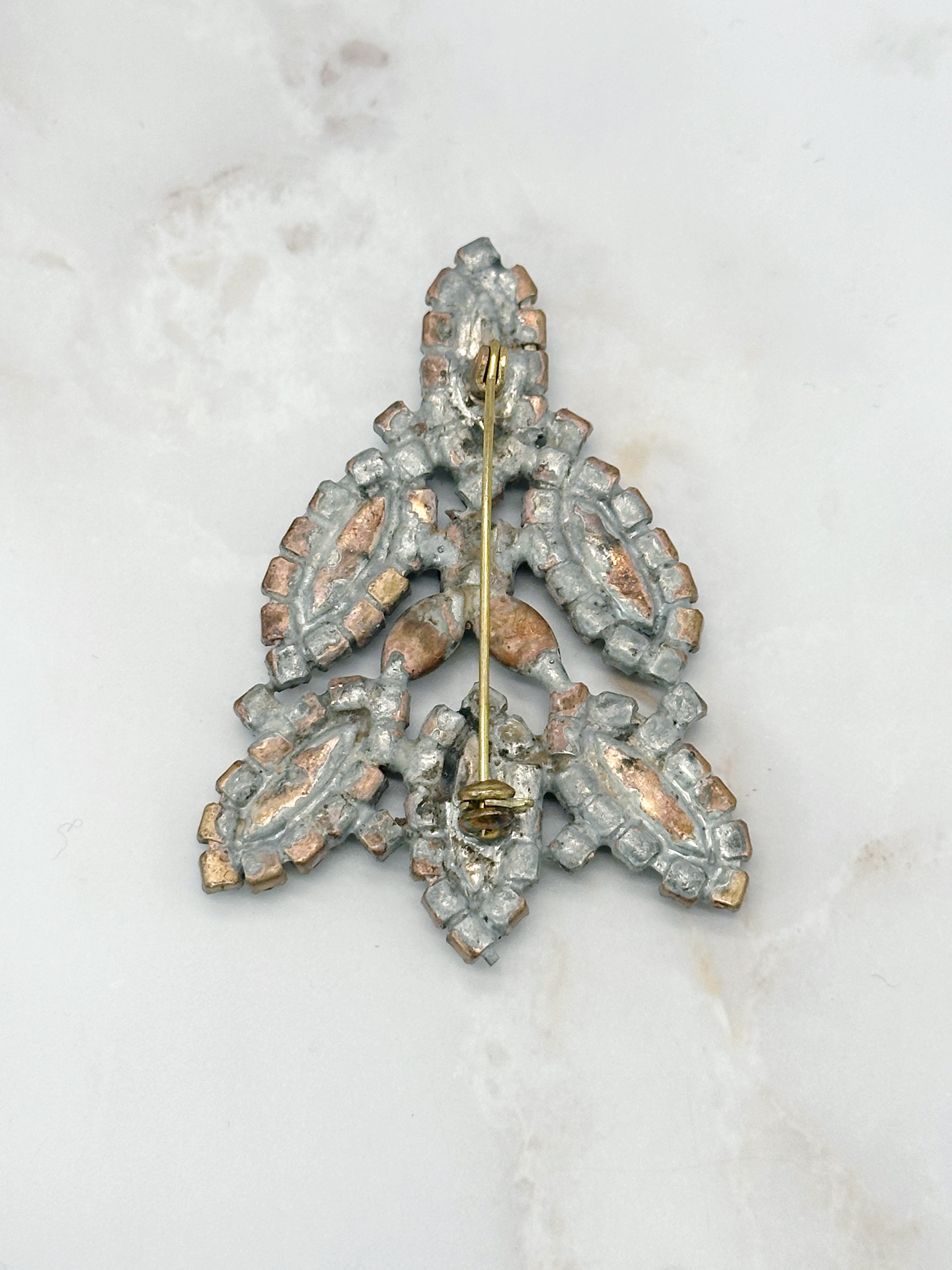 Funkelnde Gablonzer Brosche Christbaum