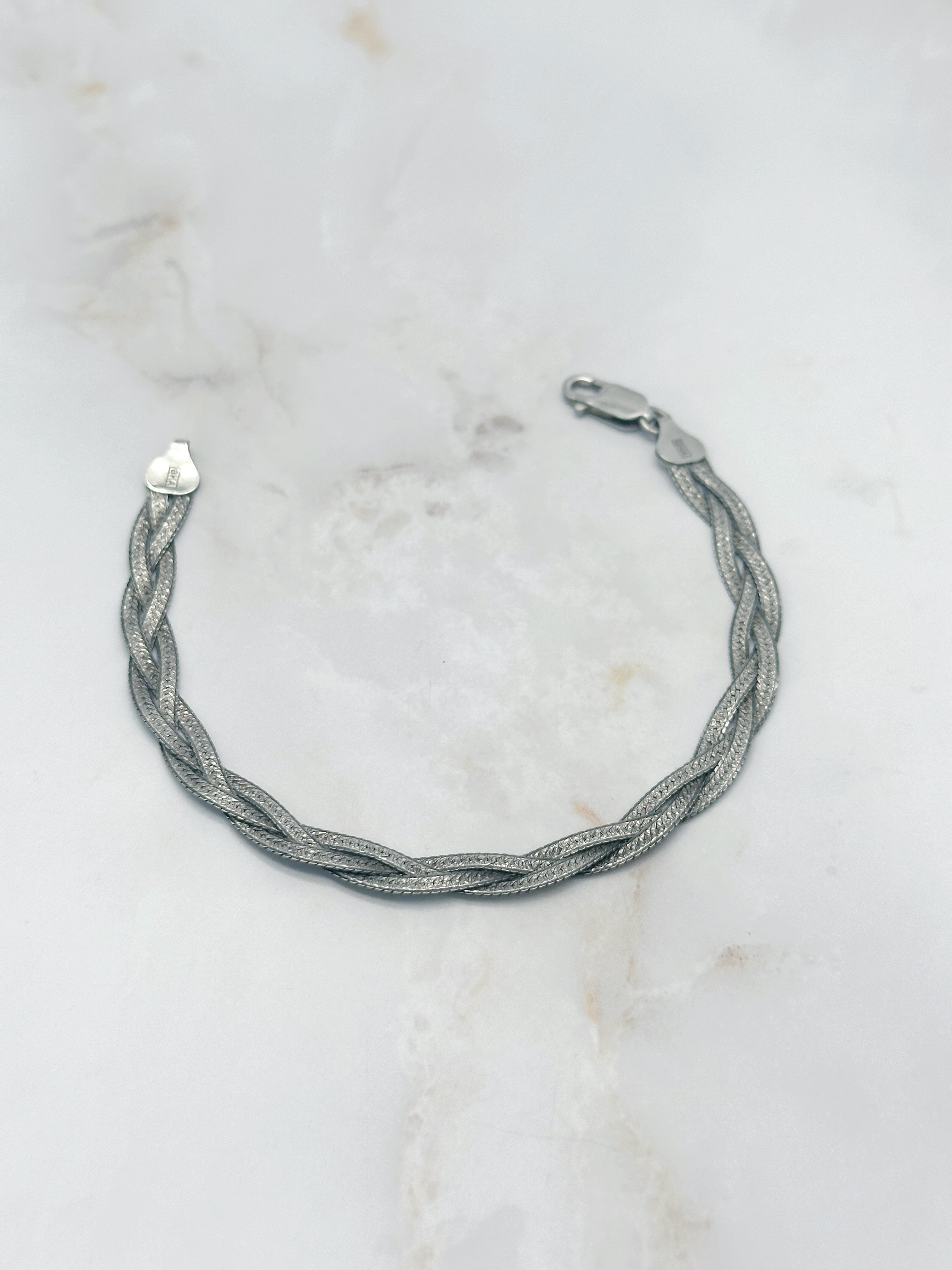 Vintage Armband aus 925 Sterling Silber mit geflochtenem Design