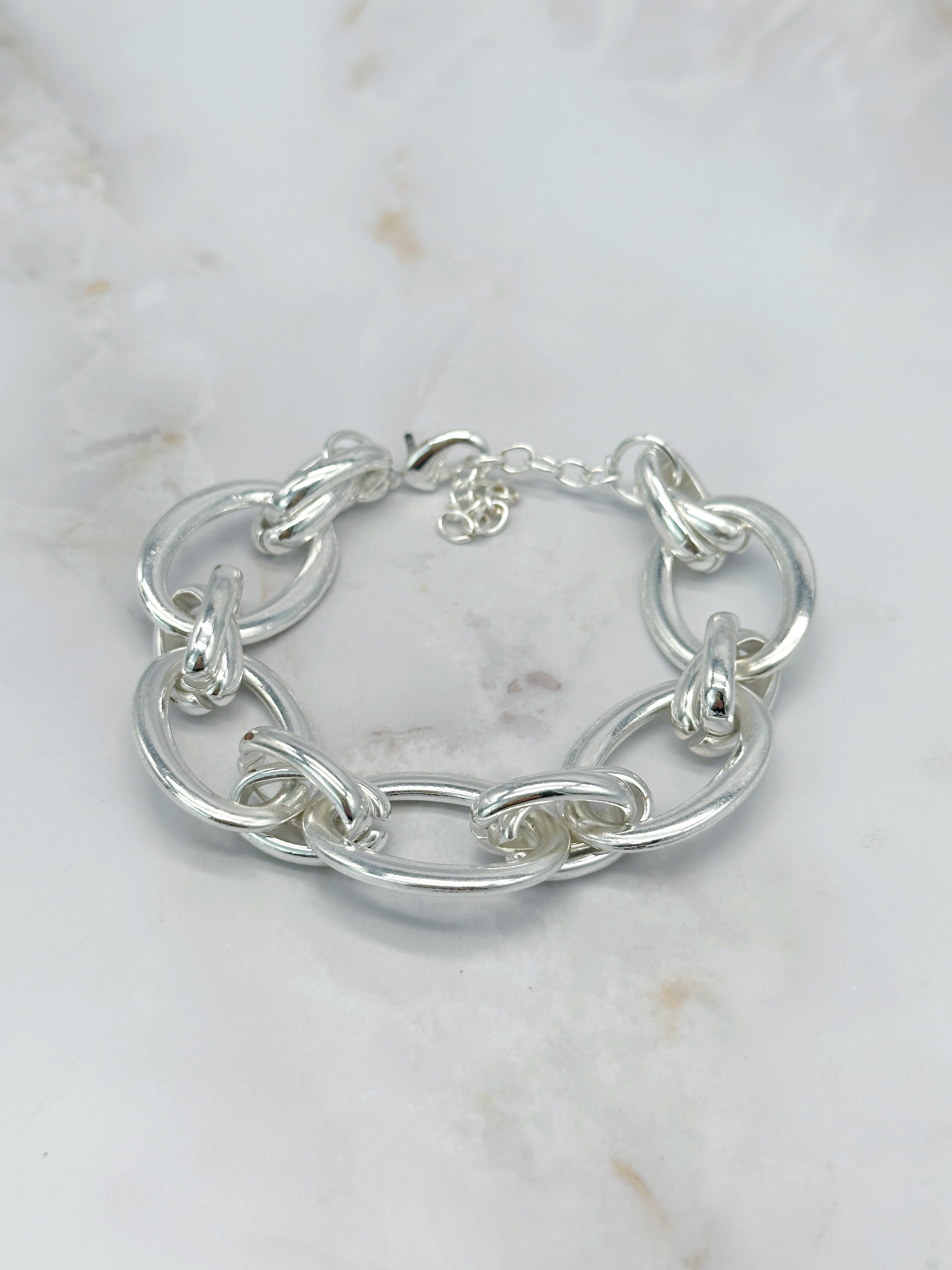 Vintage Gliederarmband mit großen ovalen Chunky-Gliedern