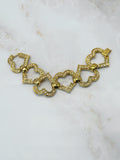 Massives vergoldetes Vintage Armband mit funkelndem Strass-Herz