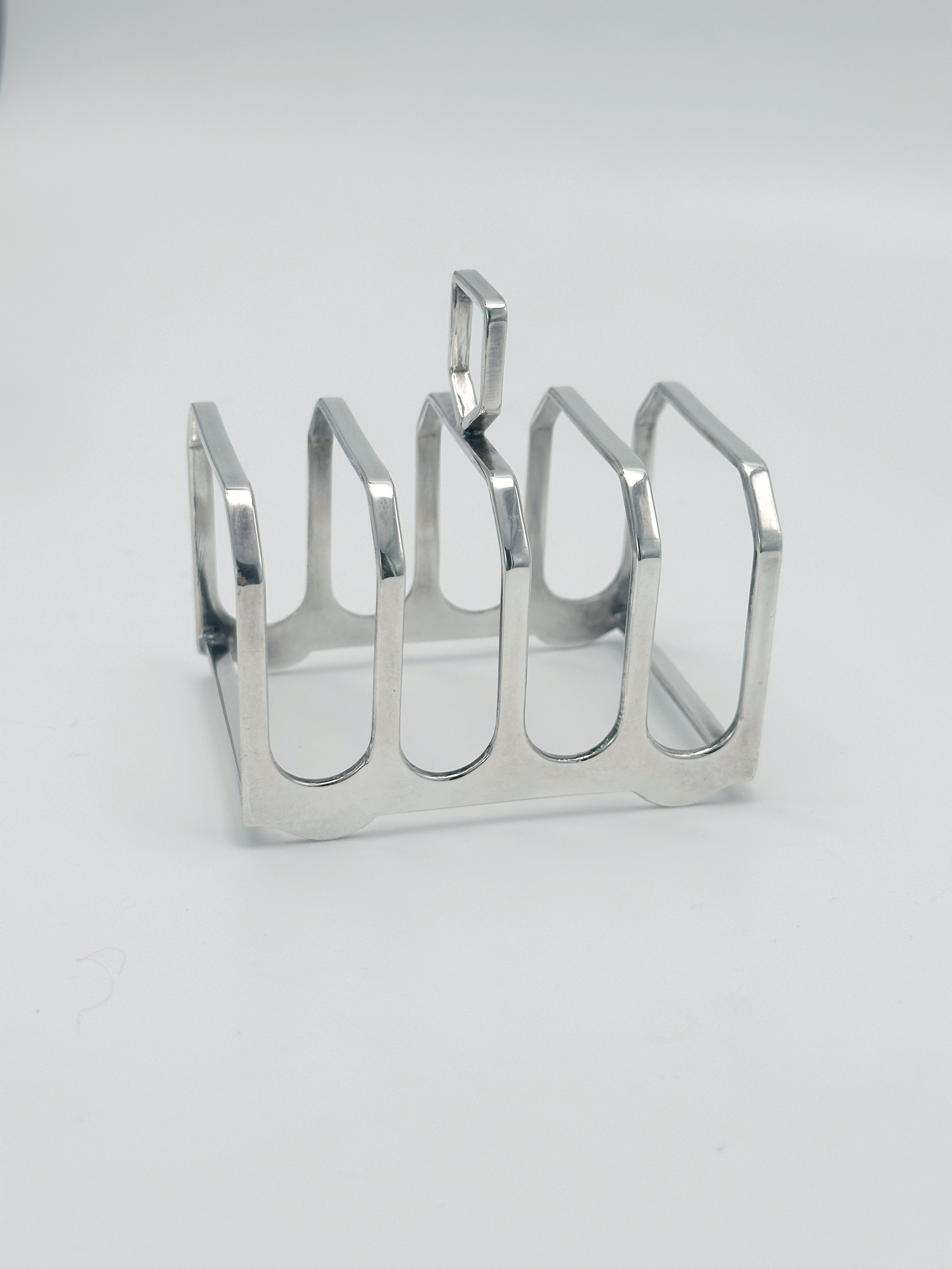 Versilberter Vintage Toastständer für 4 Scheiben