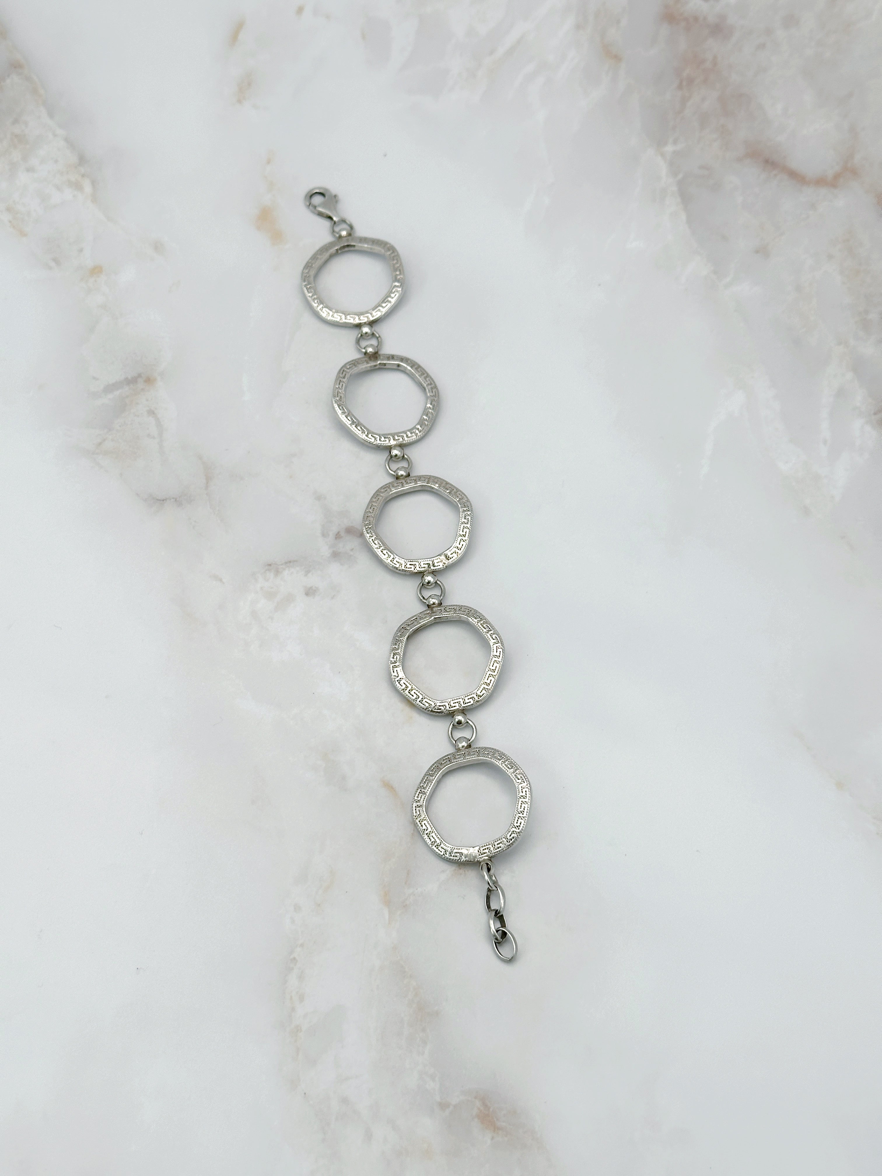 Unusual vintage link bracelet in silver